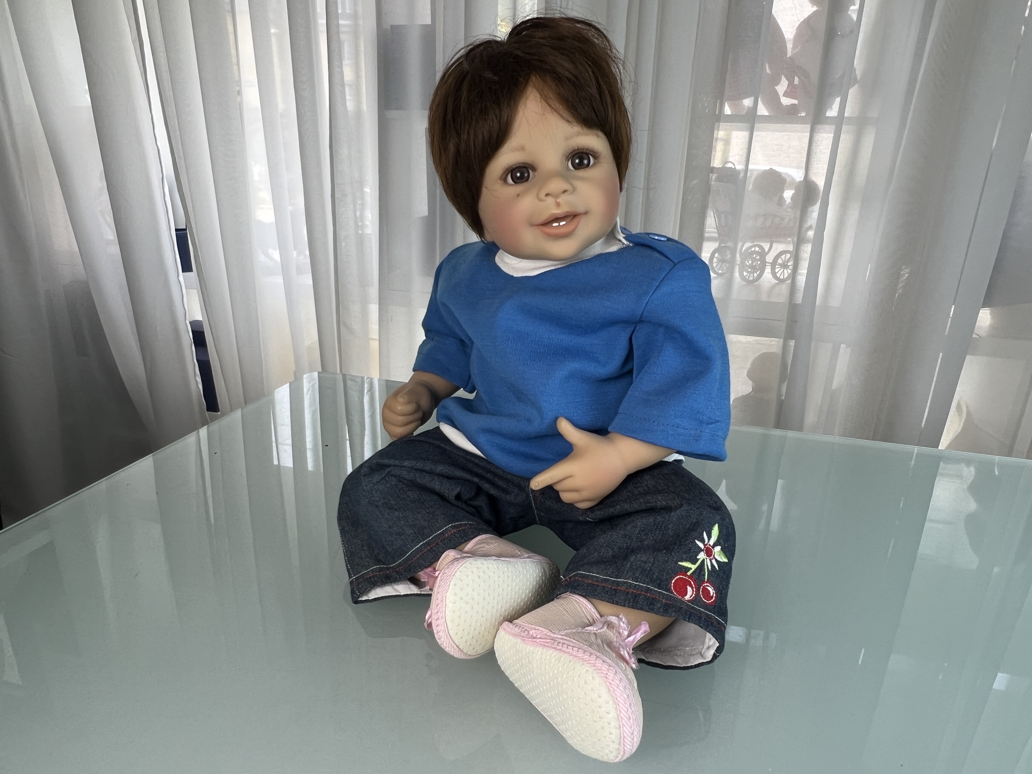Künstlerpuppe Puppe Junge Monika Levenig Vinyl Puppe 63 cm. Guter Zustand siehe Fotos 