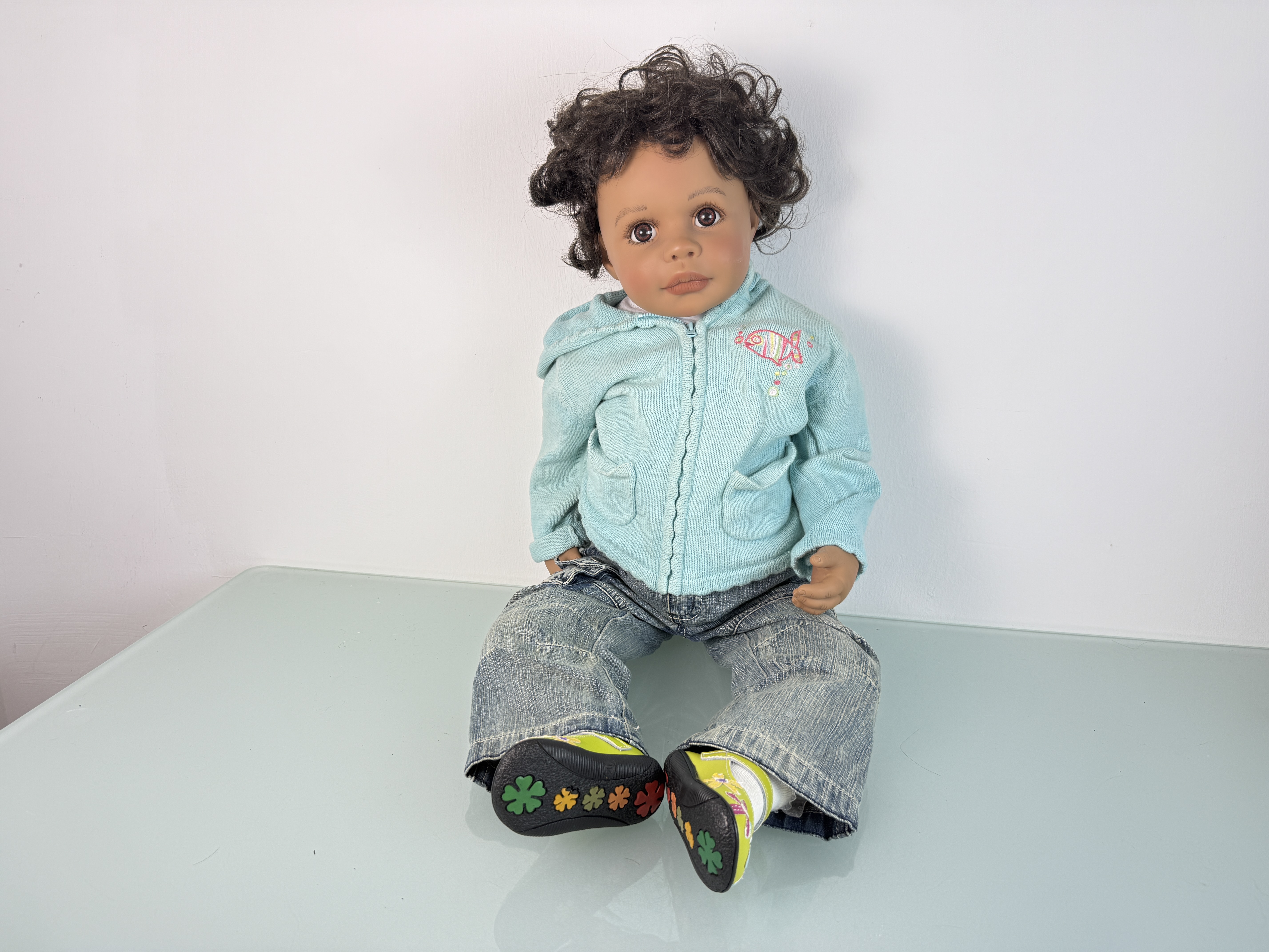 Künstlerpuppe Monika Peter Leicht Puppe Vinyl Puppe 87 cm. Top Zustand 
