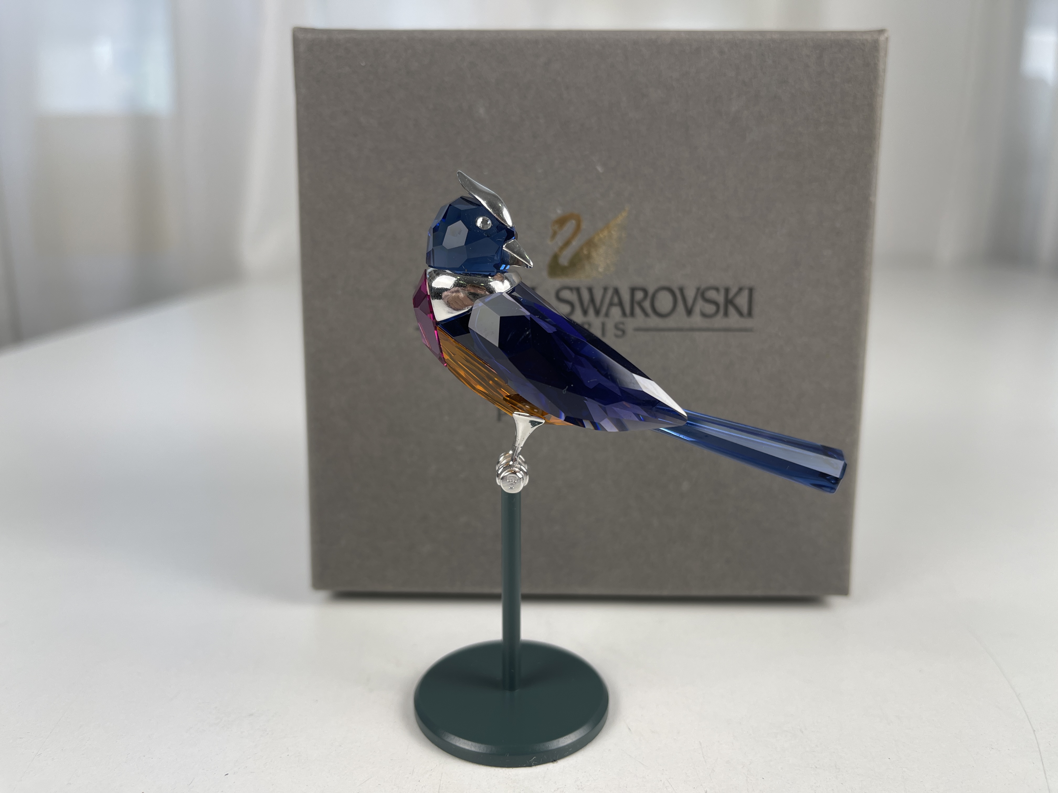 Swarovski Figur 275572 Paradise Benua Dark Saphire Vogel 7 cm Top Zustand  + Kiste & Zertifikat