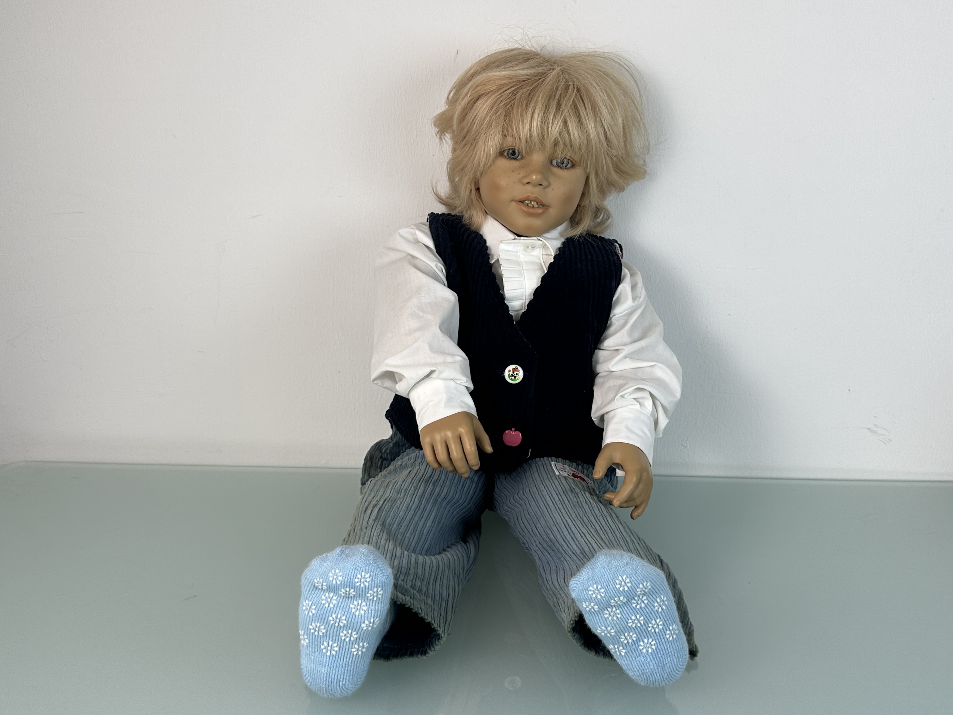 Sammler Künstlerpuppe Annette Himstedt Puppe Kasimir 75 cm. Zustand siehe Fotos