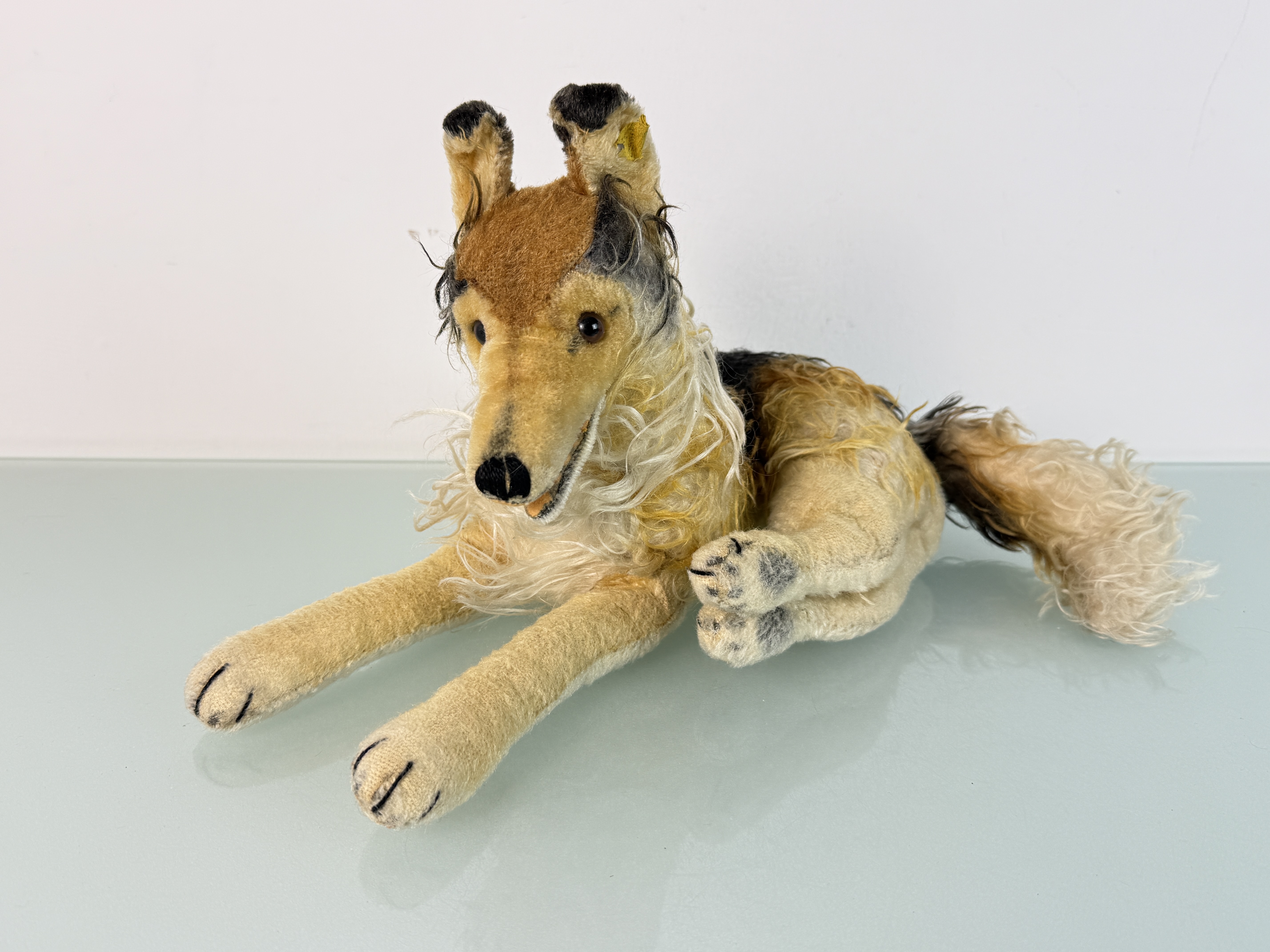 Steiff Tier Hund Collie 24 x 45 cm Zustand siehe Fotos 