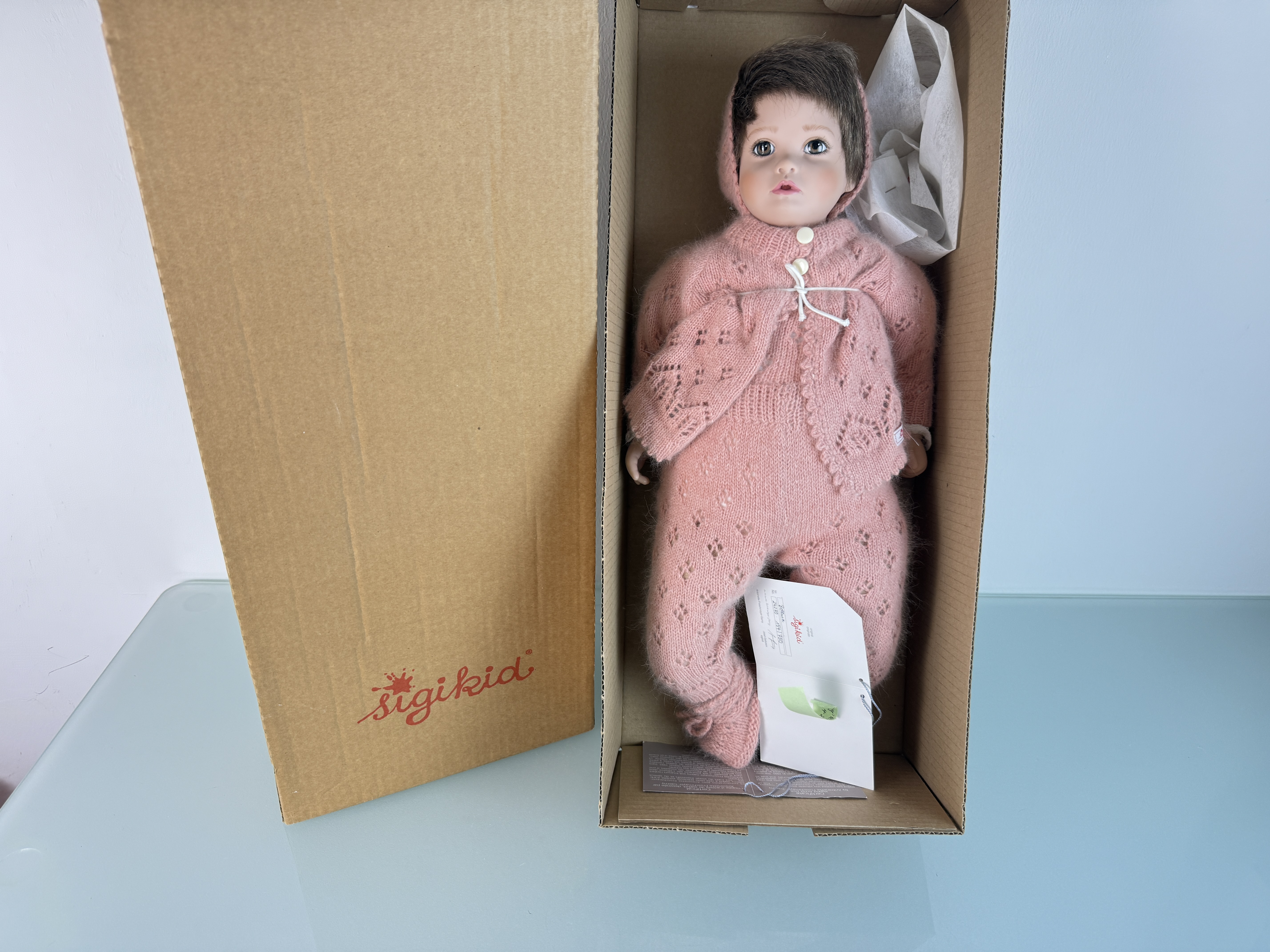 Künstlerpuppe Sigikid Vinyl Puppe 52 cm. Top Zustand   