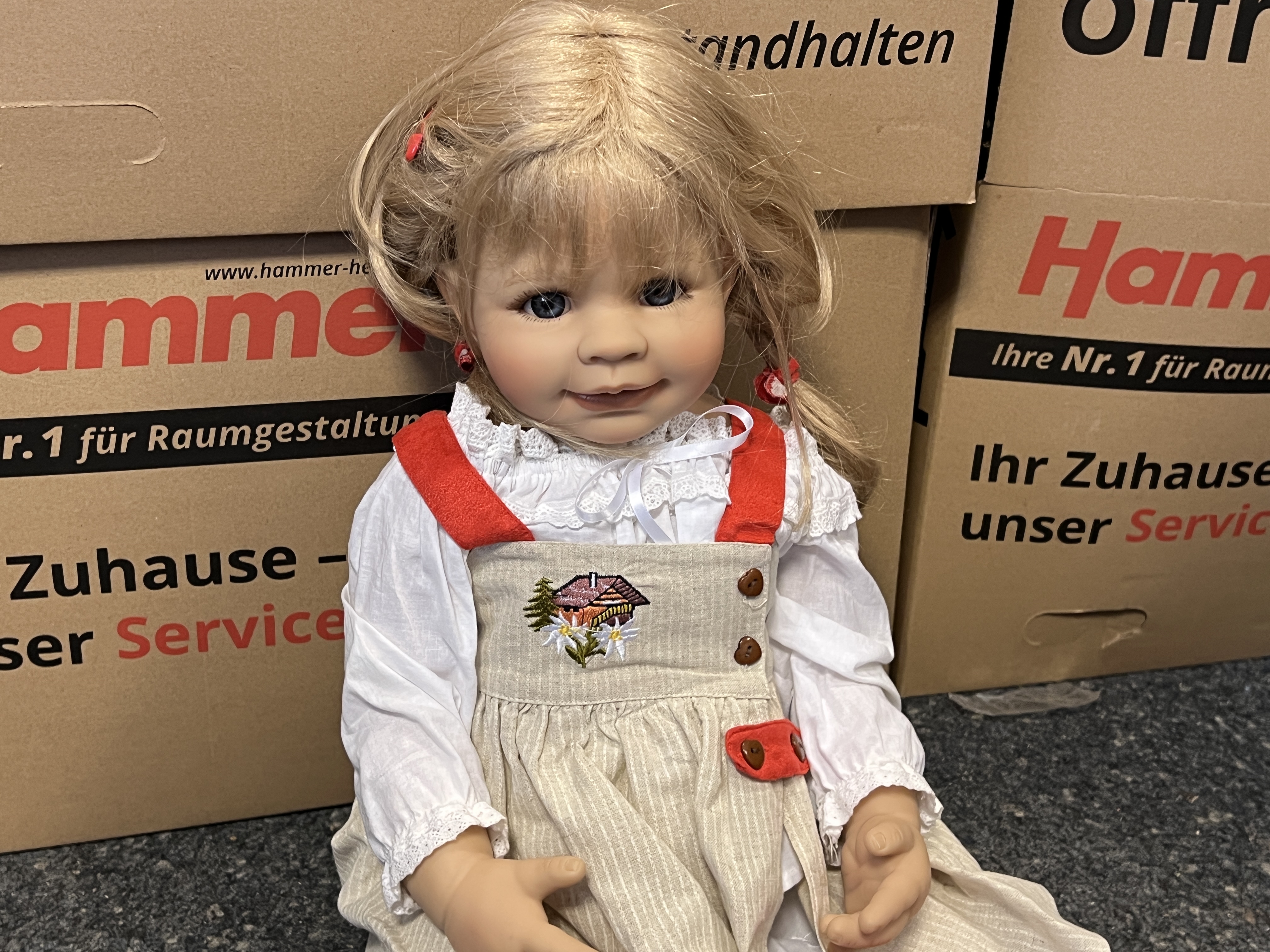 Monika Peter Leicht Künstlerpuppe Vinyl Puppe 70 cm. Top Zustand  