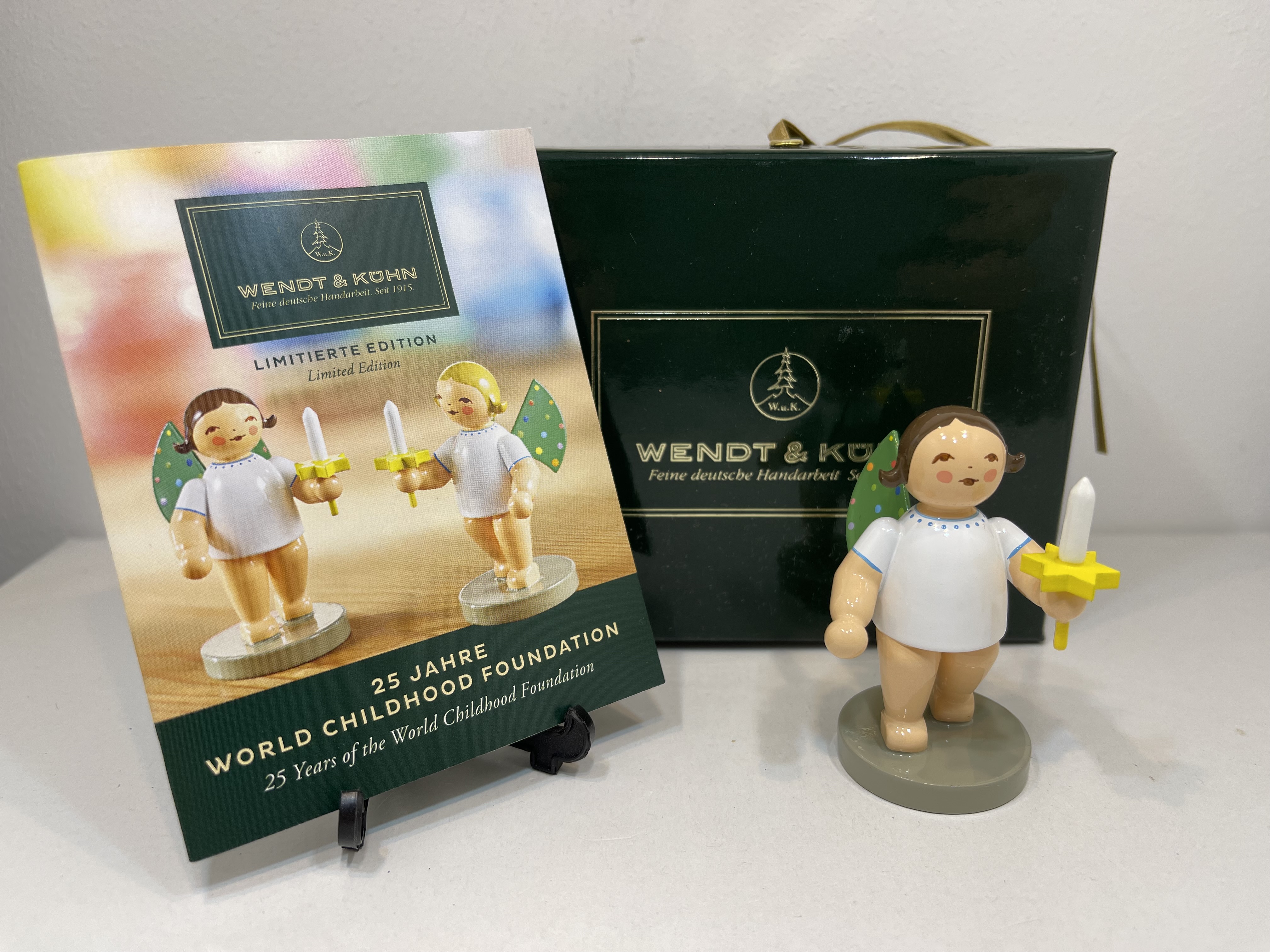 Wendt und Kühn Erzgebirge Figur Engel 6,5 cm Limitiert + OVP - Top Zustand  
