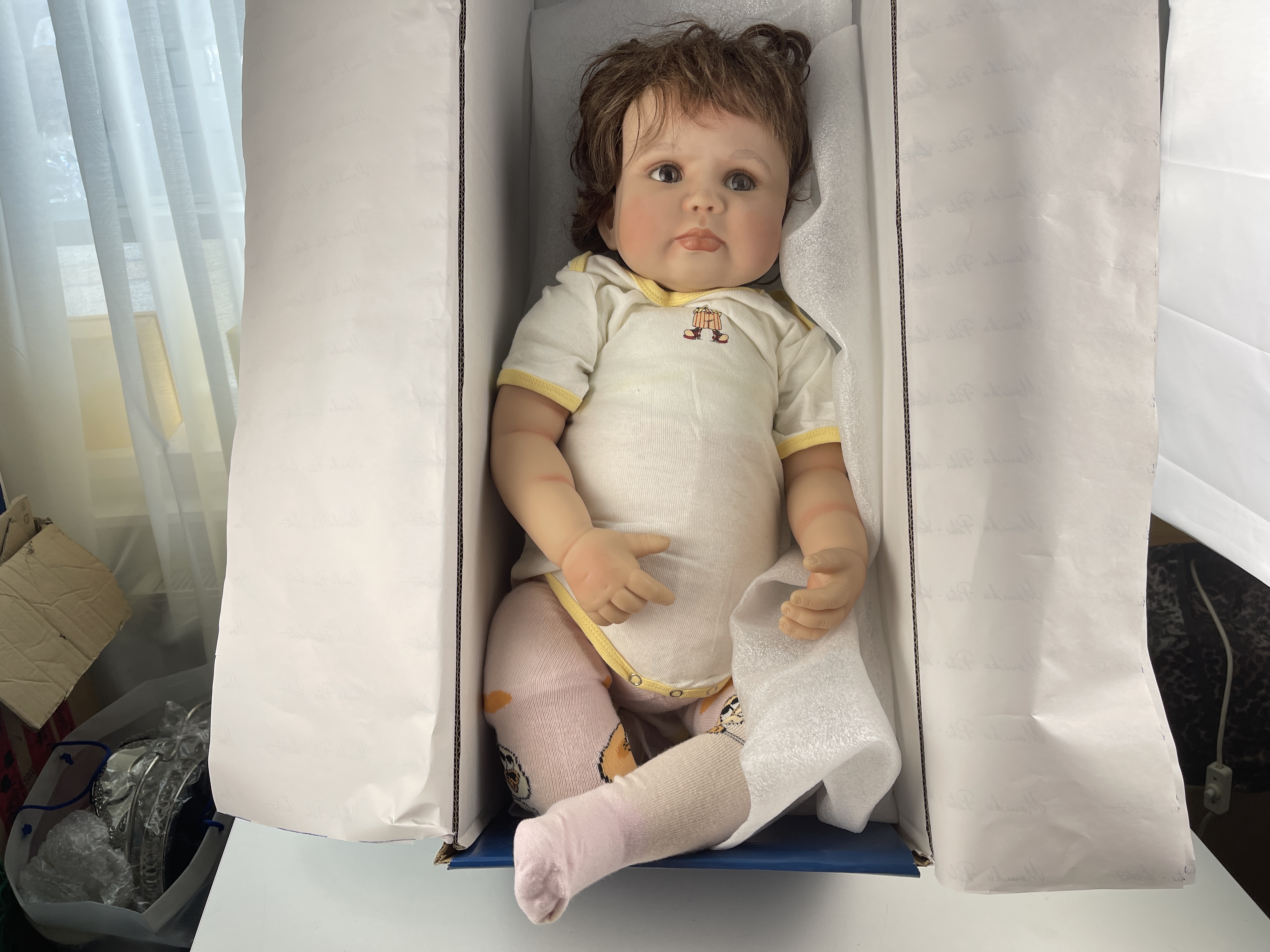 Monika Peter Leicht Künstlerpuppe Vinyl Puppe 78 cm. Top Zustand   
