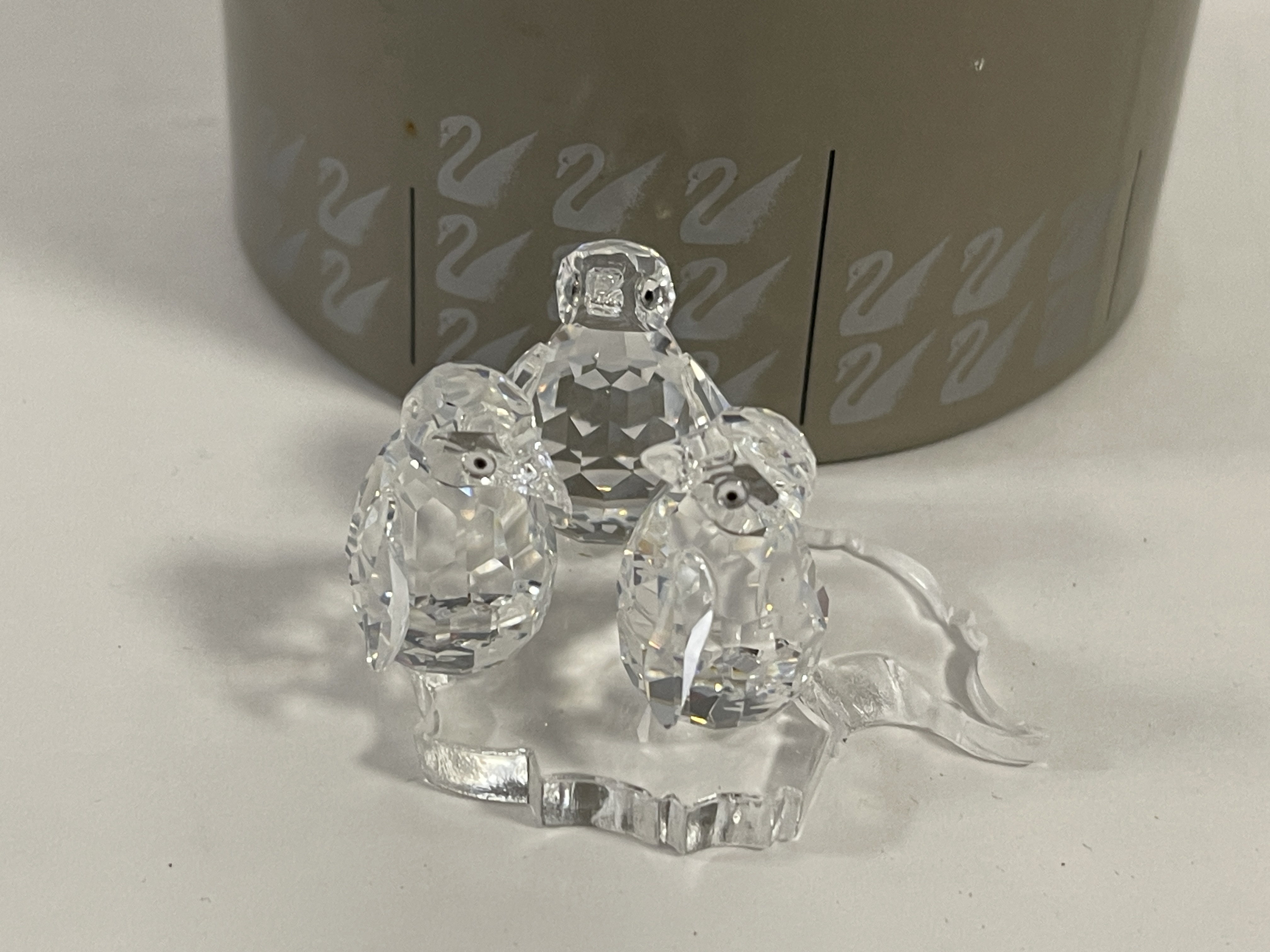 Swarovski Kristall 209588 Figur 3 Pinguine auf Eisscholle 5 cm. Ovp + Zertifikat + Top Zustand