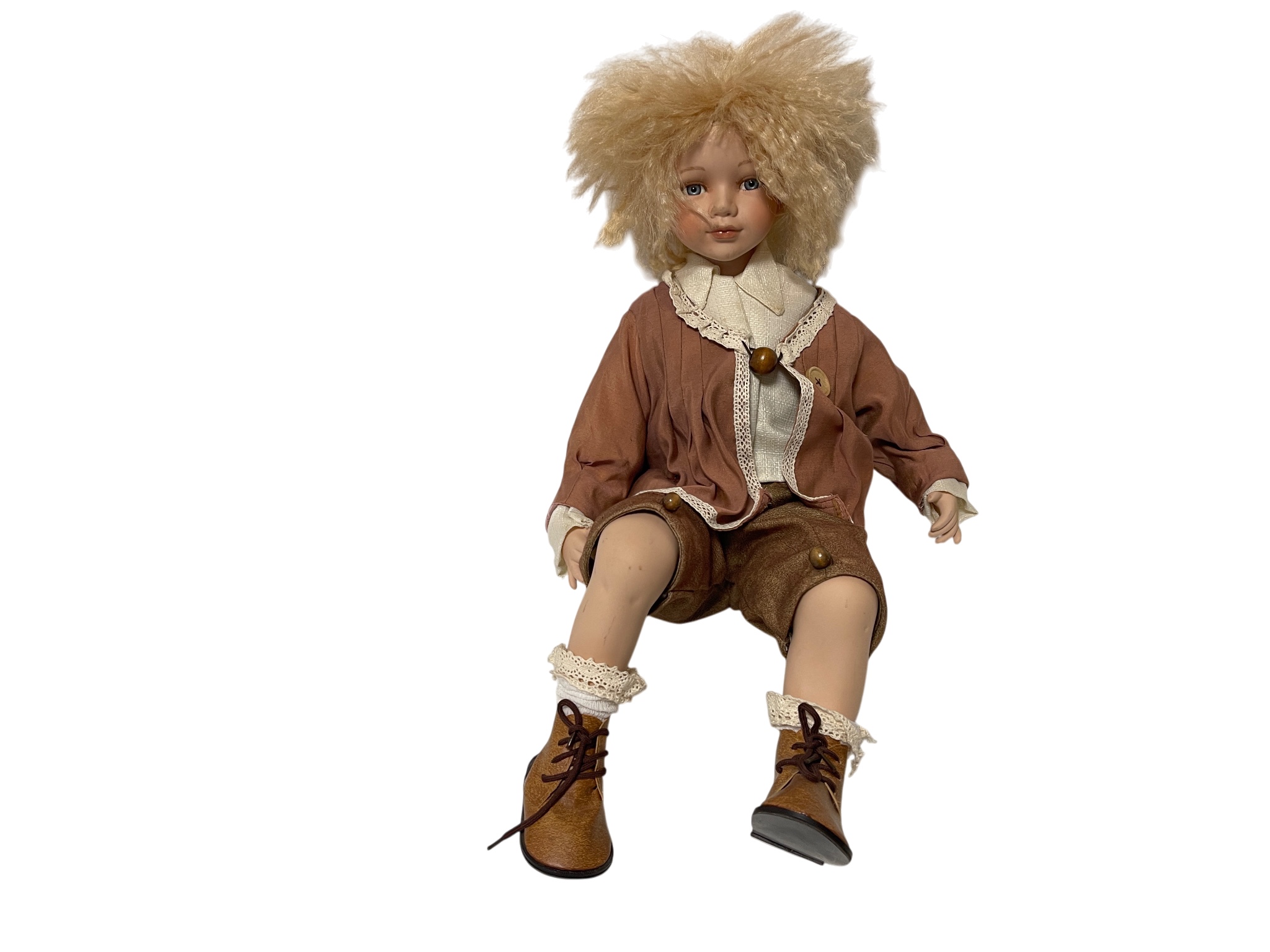Künstlerpuppe Porzellan Puppe 56 cm Zustand siehe Fotos 
