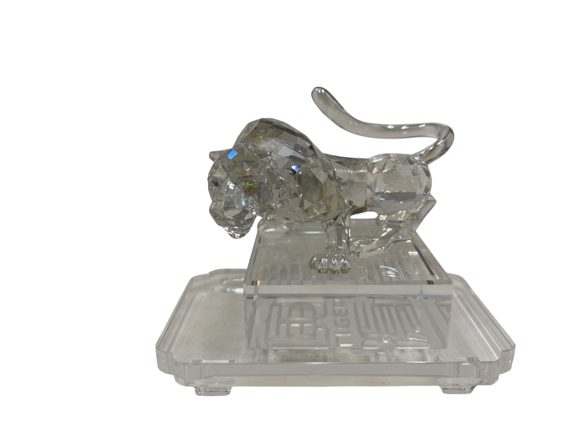 Swarovski Figur 1002980 Zodiac Tiger 8 x 8 + Sockel/ Podest 11 x 1 x 7 cm. Top Zustand  