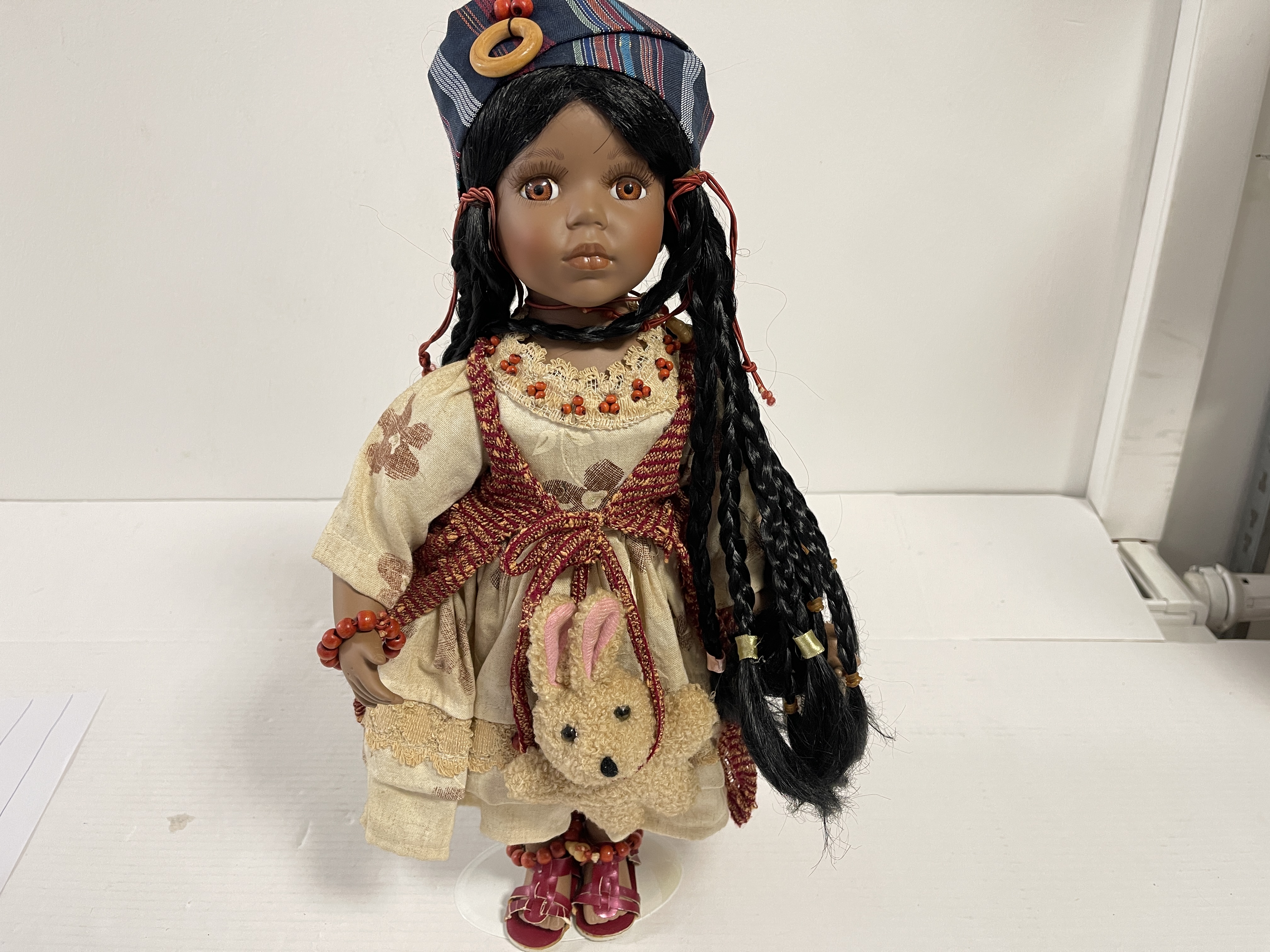 Künstlerpuppe Sammler Porzellan Puppe 44 cm Raucherhaushalt Guter Zustand