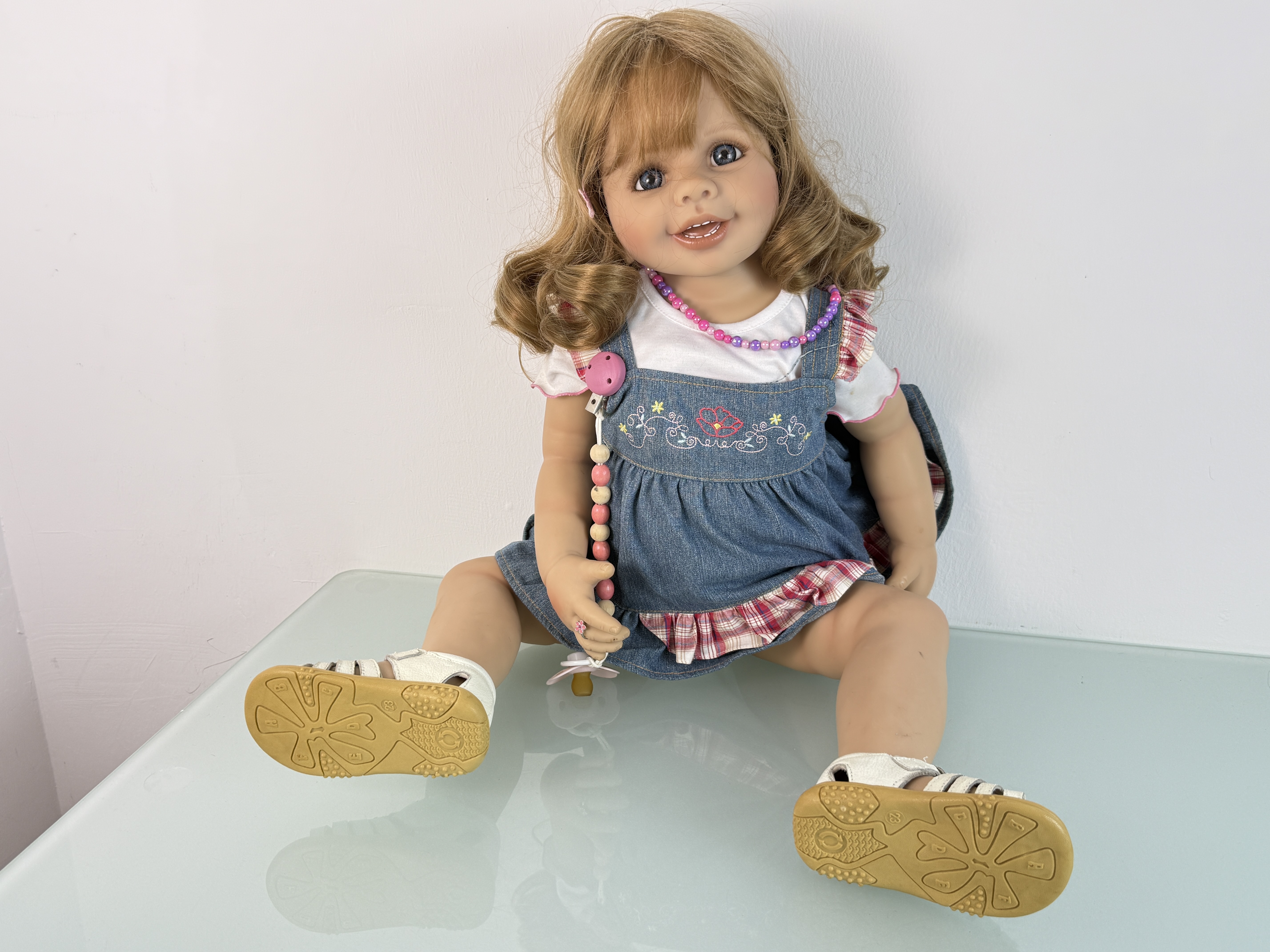 Künstlerpuppe Puppe Monika Peter Leicht Vinyl Puppe 70 cm. Top Zustand 