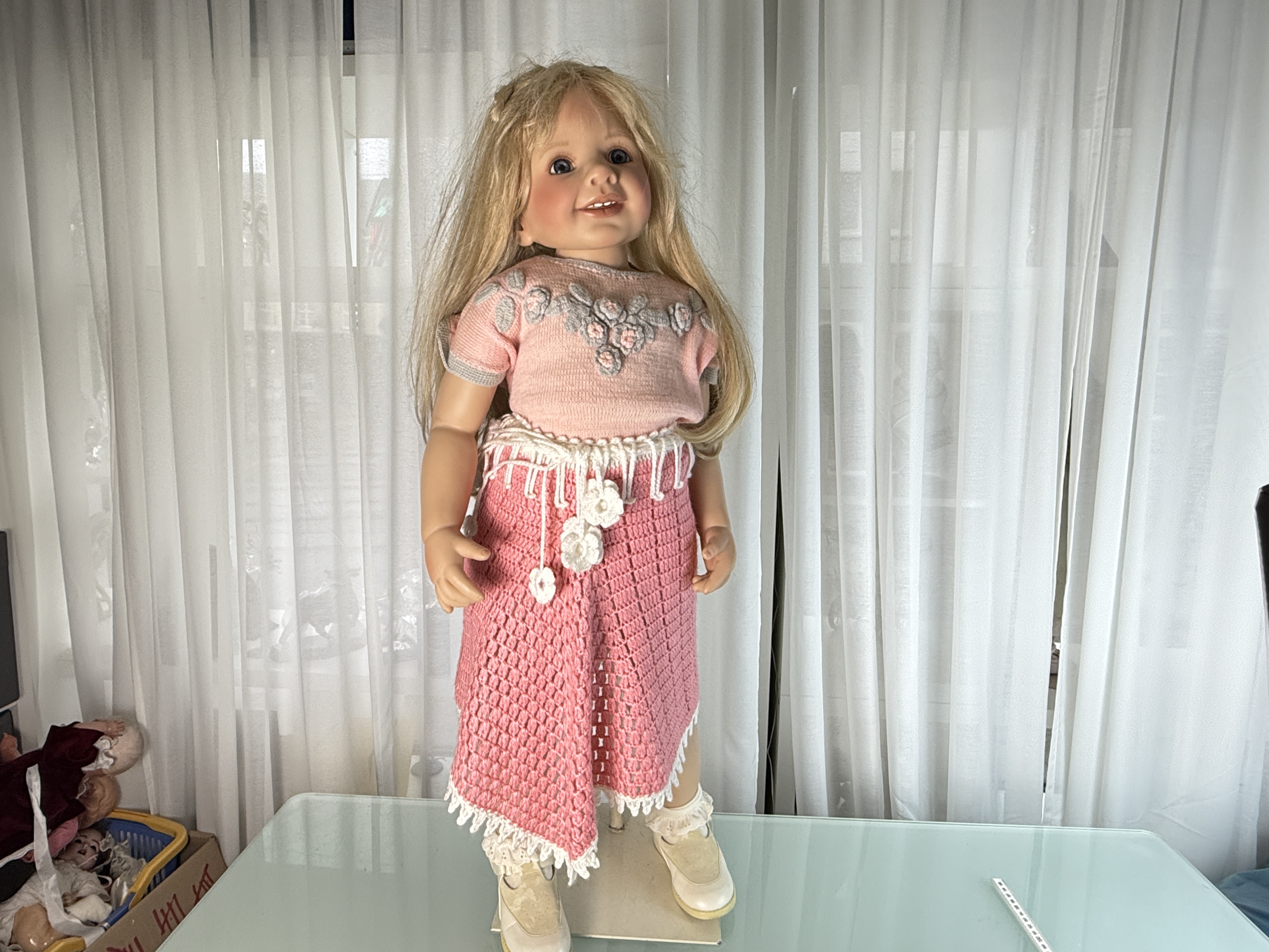 Künstlerpuppe Puppe Monika Peter Leicht Vinyl Puppe 86 cm. Guter Zustand siehe Fotos 
