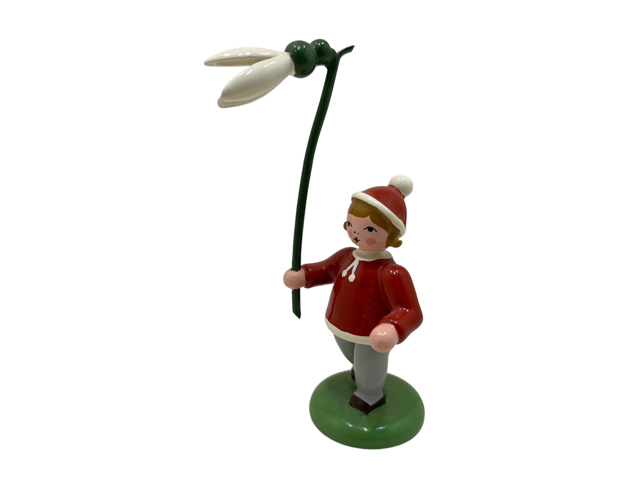 Erzgebirge Figur Sammler Blumenkind Holzfigur 9 cm. Top Zustand  