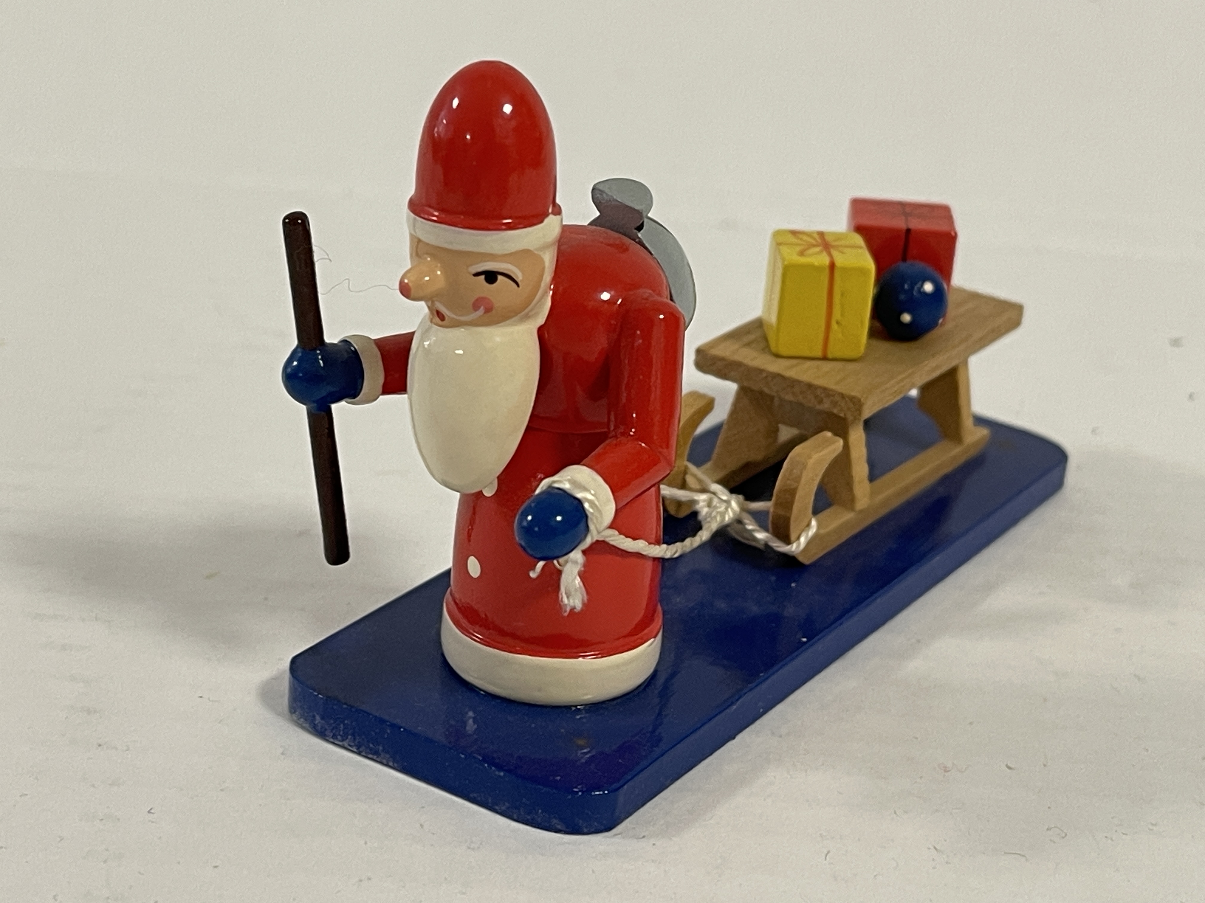 Erzgebirge Figur Weihnachtsmann 12 x 7 cm. Top Zustand  