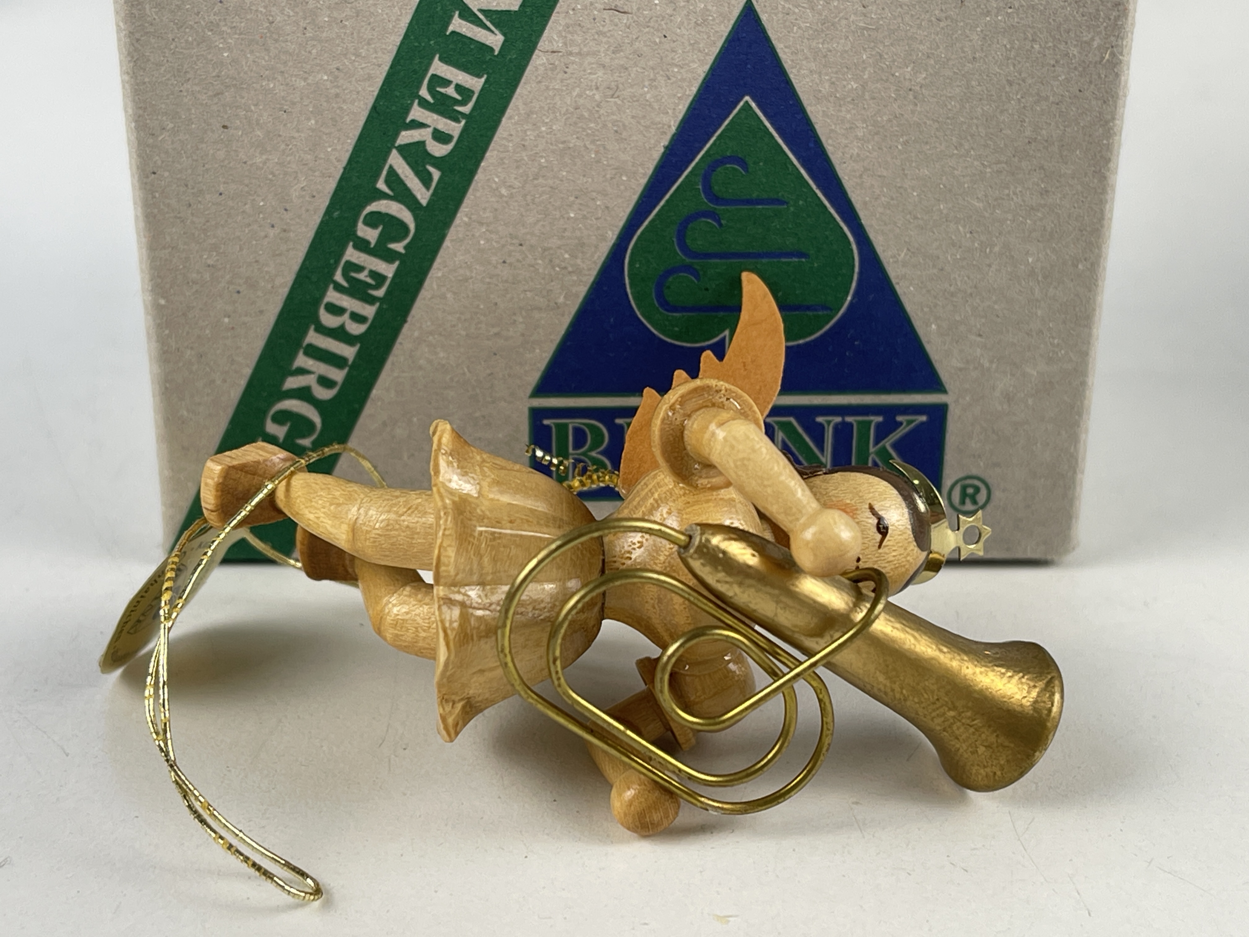 Erzgebirge Blank Figur Engel Ornament 6,2 cm. Top Zustand OVP  