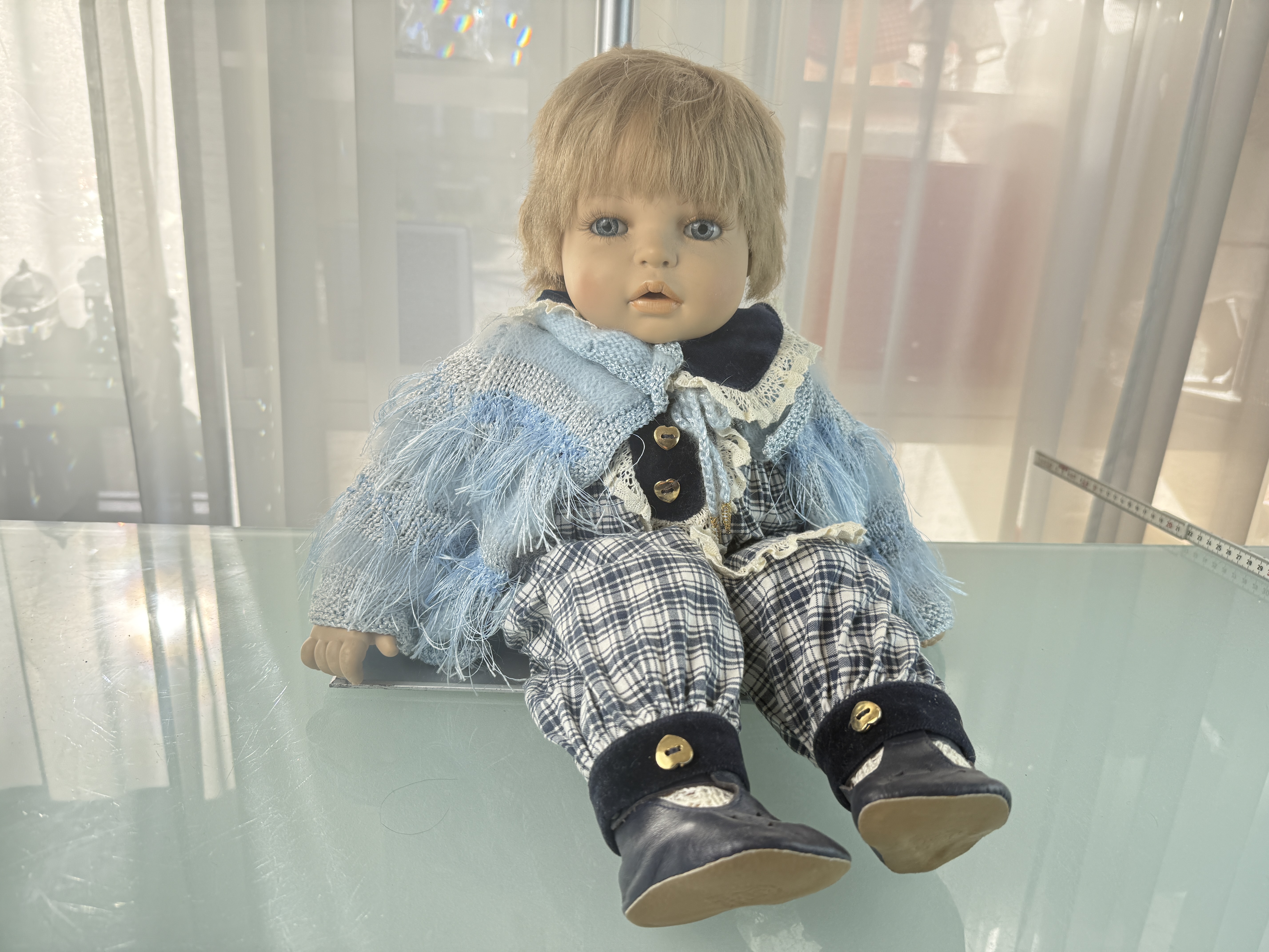 Künstlerpuppe Fiba Vinyl Puppe 52 cm Top Zustand  