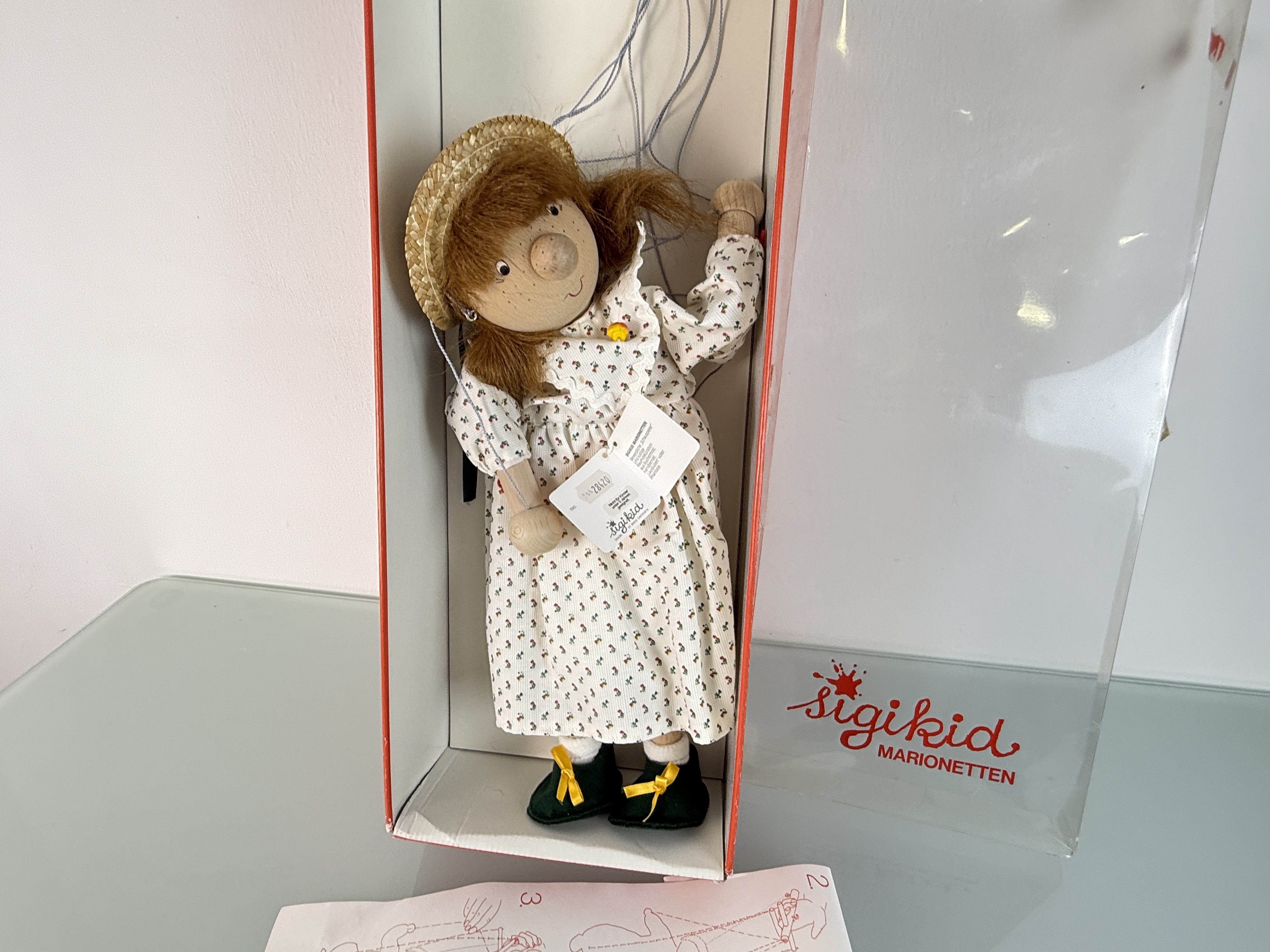 Künstlerpuppe Sigikid Marionette Vinyl Puppe 38 cm. Top Zustand   
