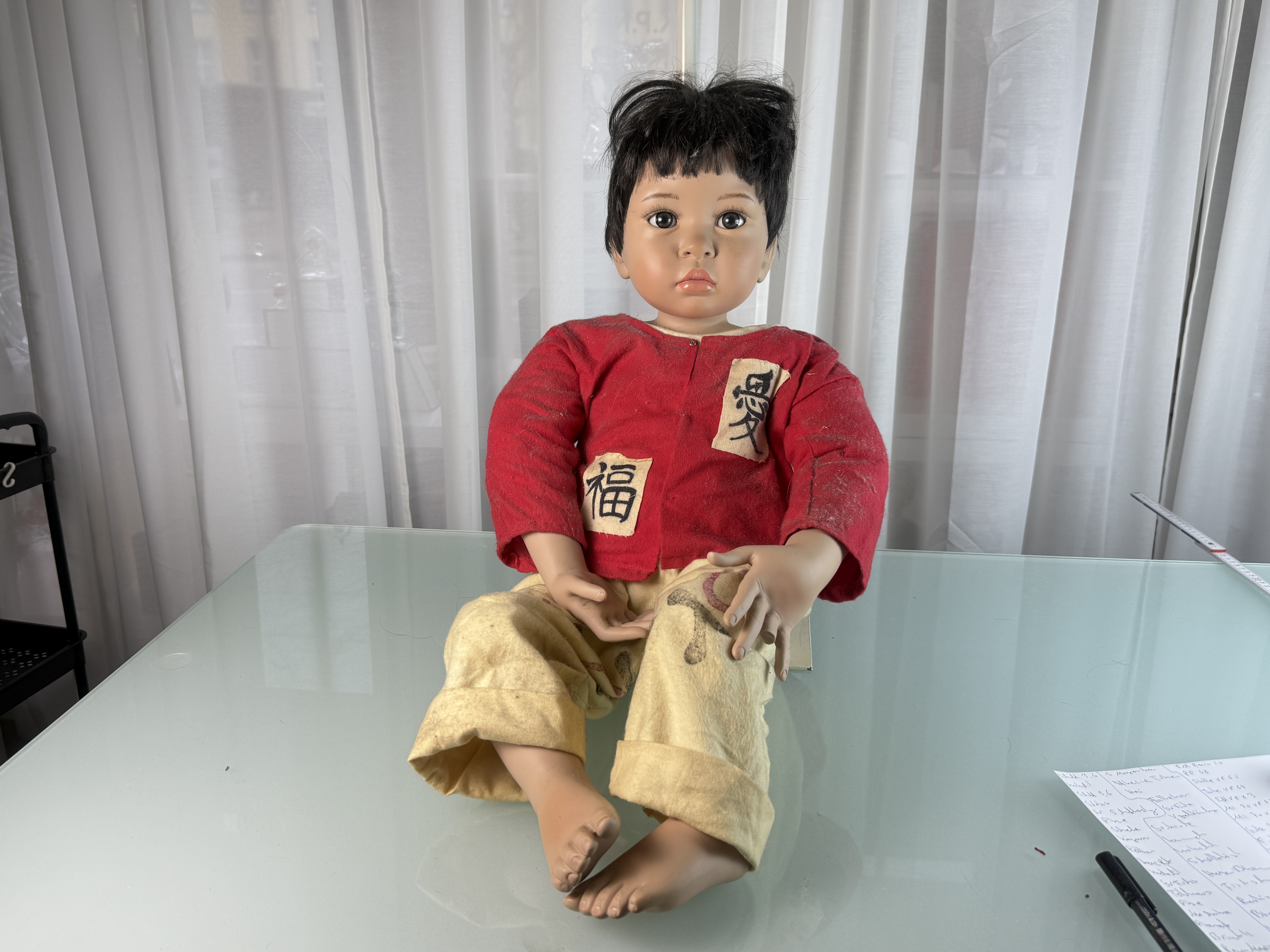 Künstlerpuppe Pamela Erff Porzellan Puppe 75 cm Finger Defekt 