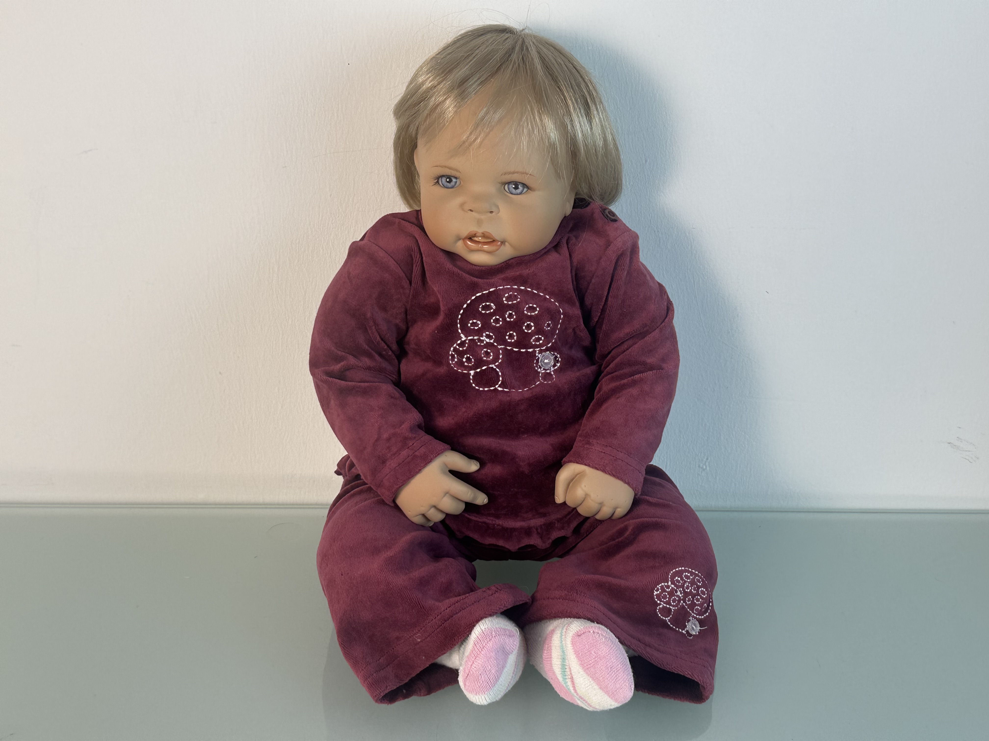 Künstlerpuppe Inge Tenbusch Porzellan Puppe 55 cm. Top Zustand