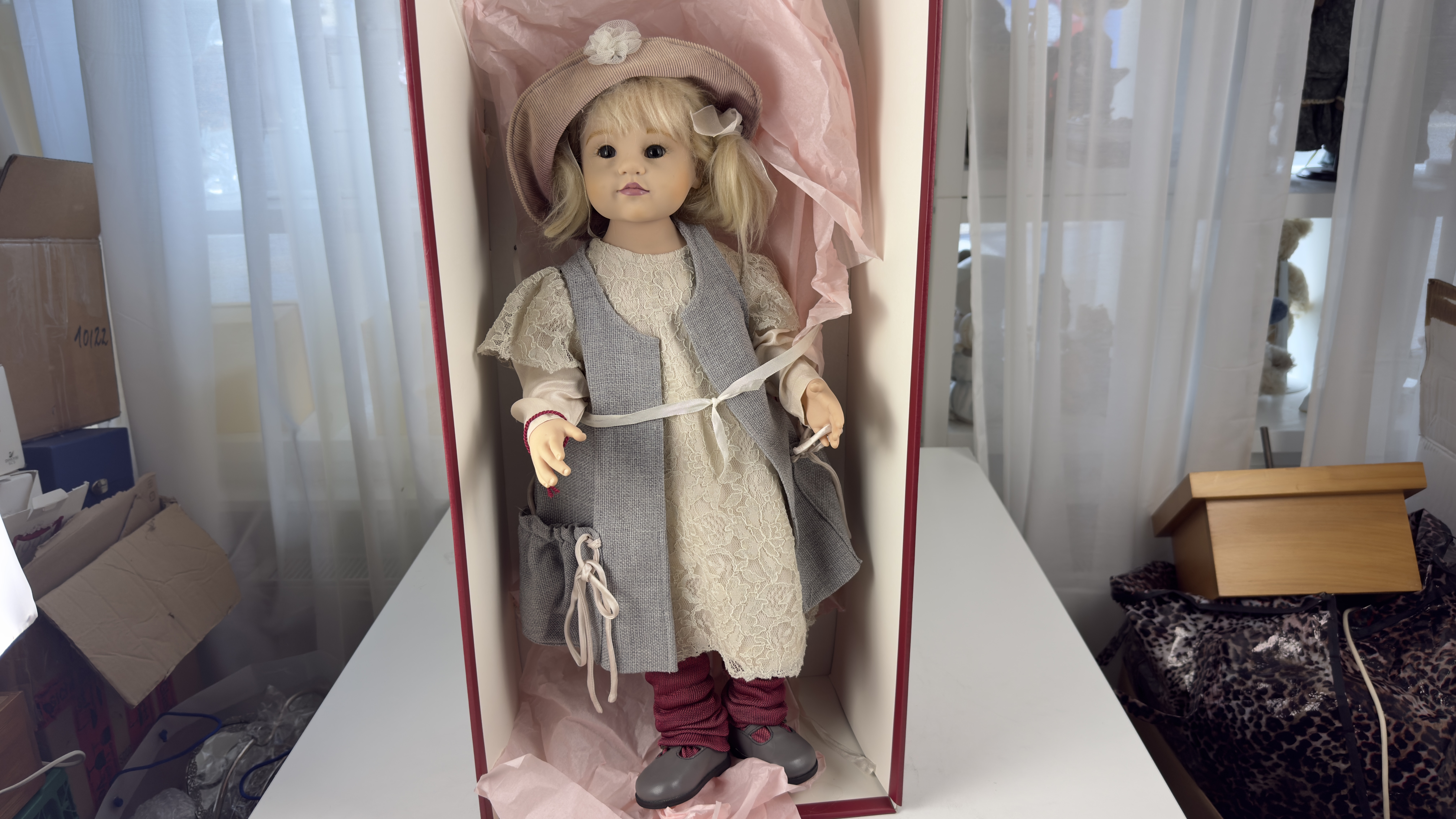 Künstlerpuppe Götz Hildegard Günzel Vinyl Puppe 57 cm. Top Zustand  