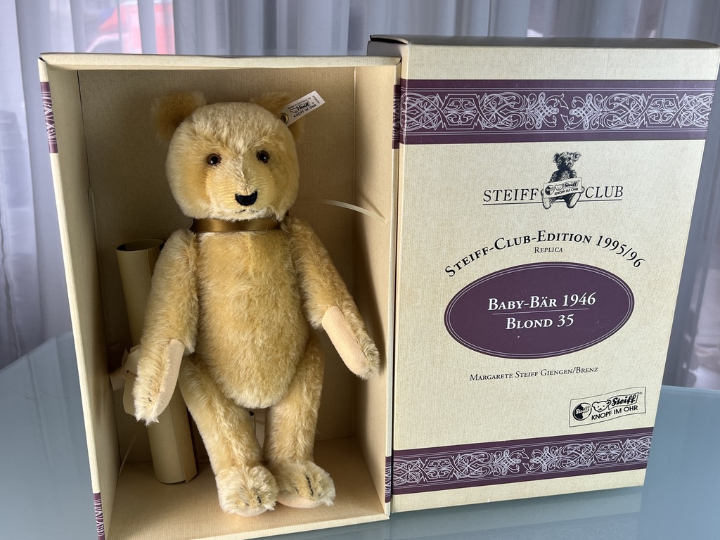  Steiff Tier 420054 Club Edition 1995 TeddyBär 35 cm mit Ovp. Top Zustand   