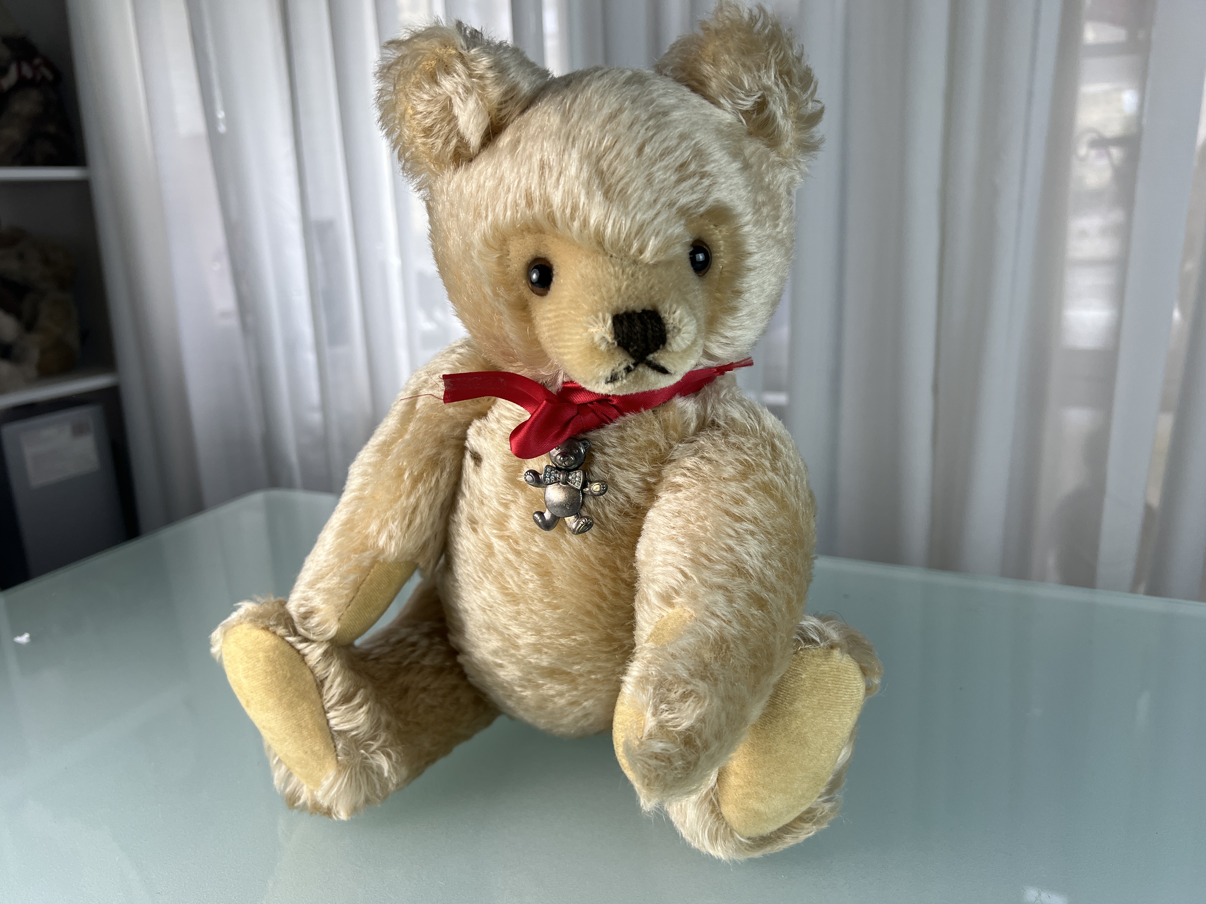 Steiff Tier Teddy Bär 36 cm mit Knopf Ohne Fahne Top Zustand 