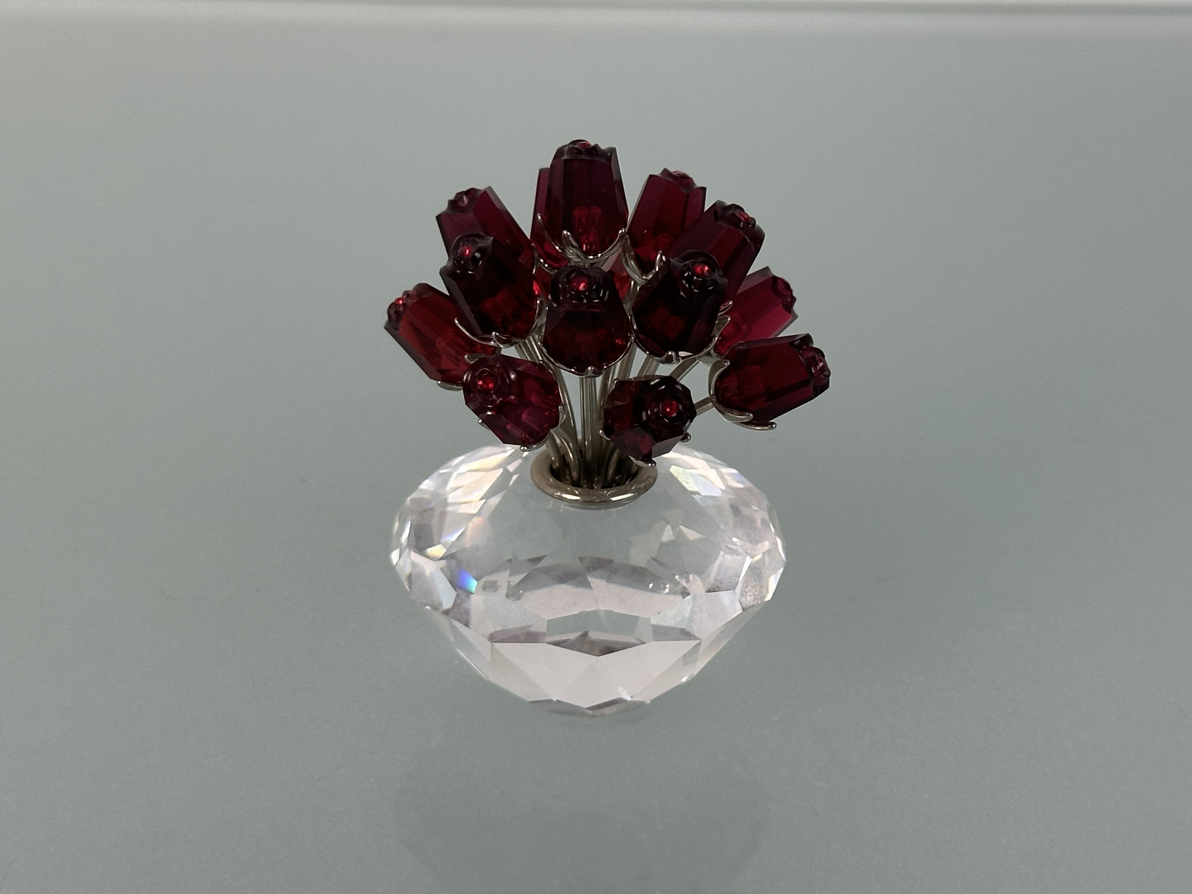 Swarovski Figur 283394 Rote Rosen Vase 7,3 cm. - Top Zustand
