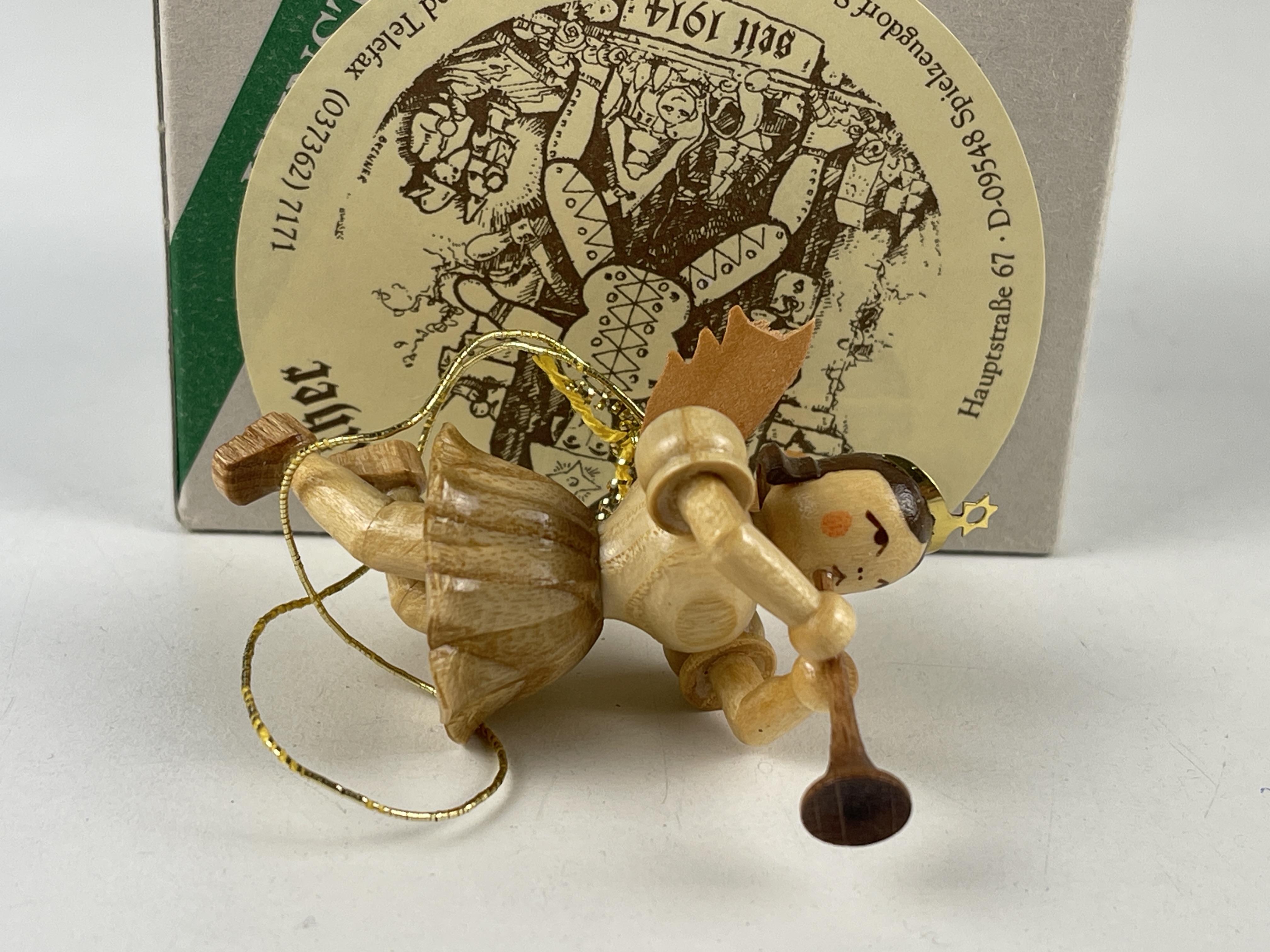 Erzgebirge Blank Figur Engel Ornament 5,5 cm. Top Zustand OVP   