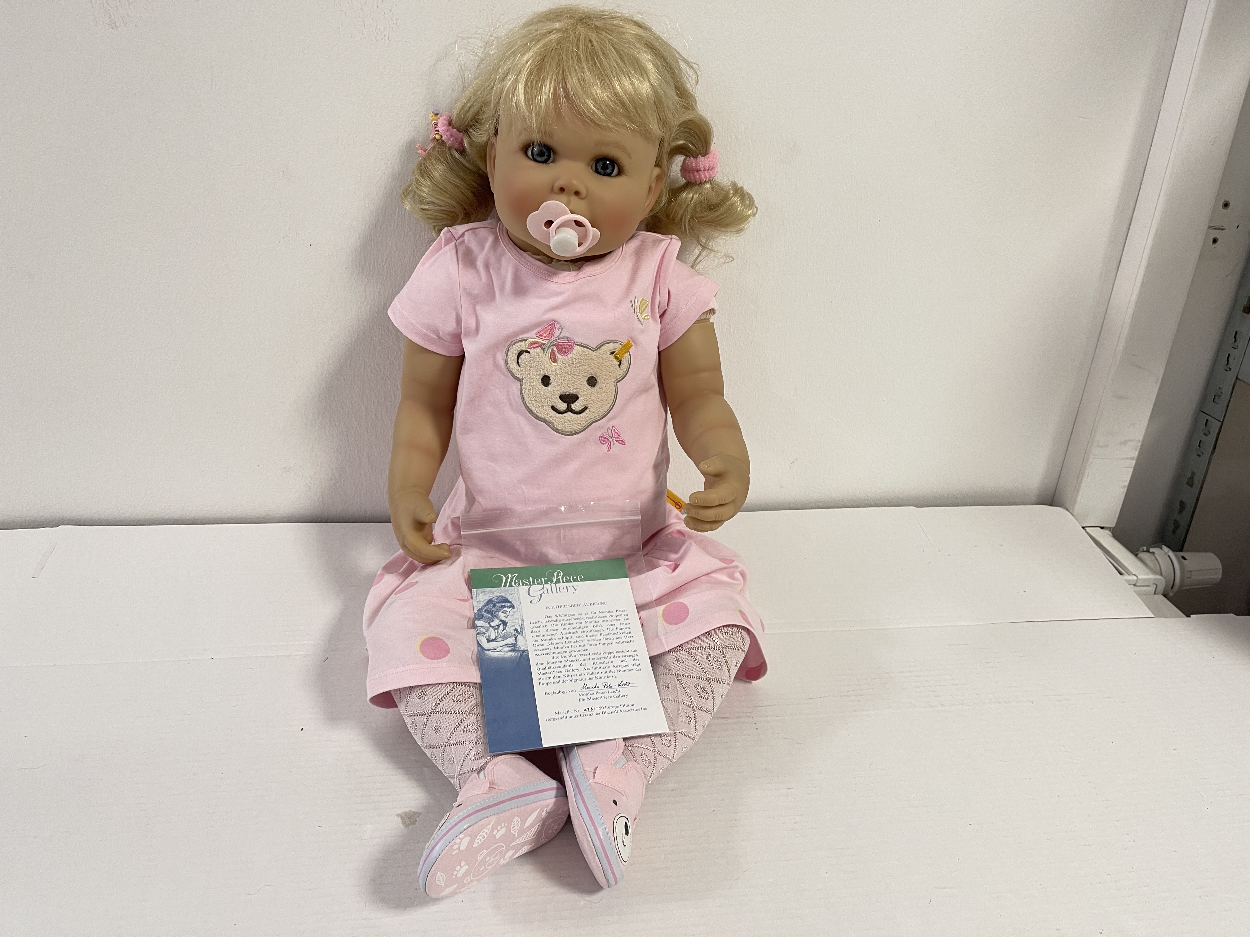 Monika Peter Leicht Künstlerpuppe Vinyl Puppe 75 cm. Top Zustand  