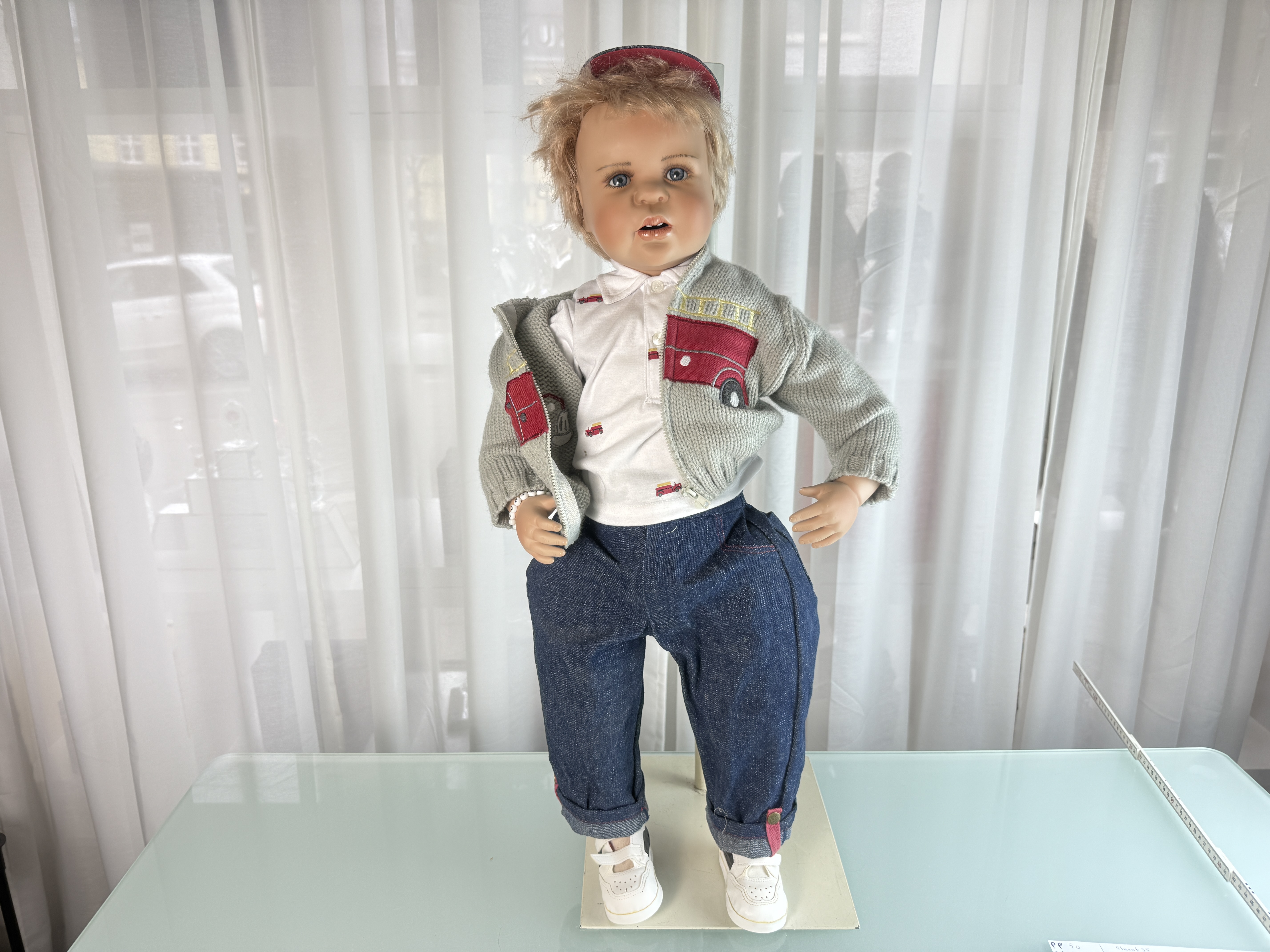Künstlerpuppe Inge Tenbusch Sammler Porzellan Puppe 70 cm. Top Zustand  