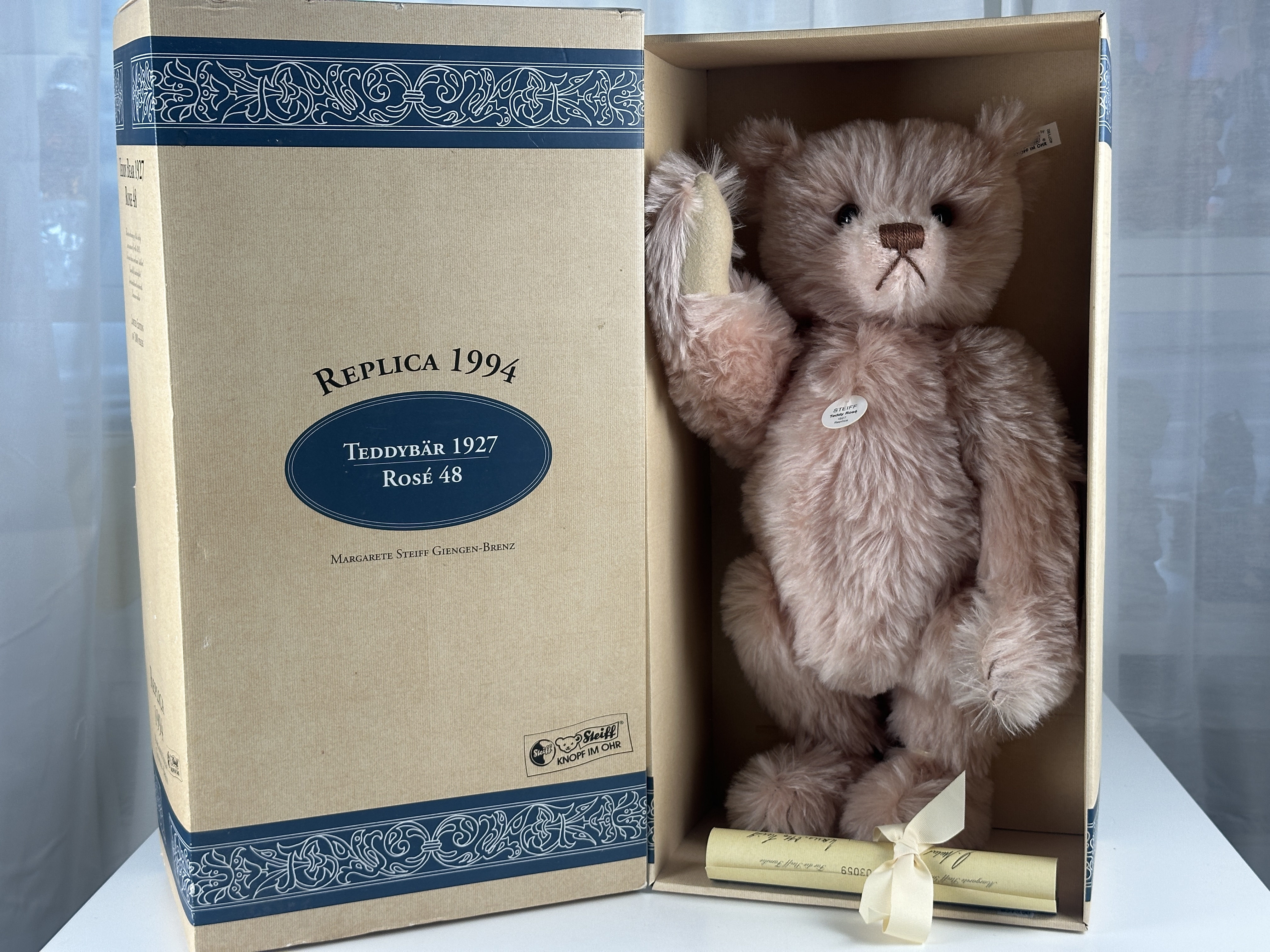 Steiff Tier 407192 Replica 1994 Teddy Bär 48 cm. Ovp & Zertifikat. Top Zustand
