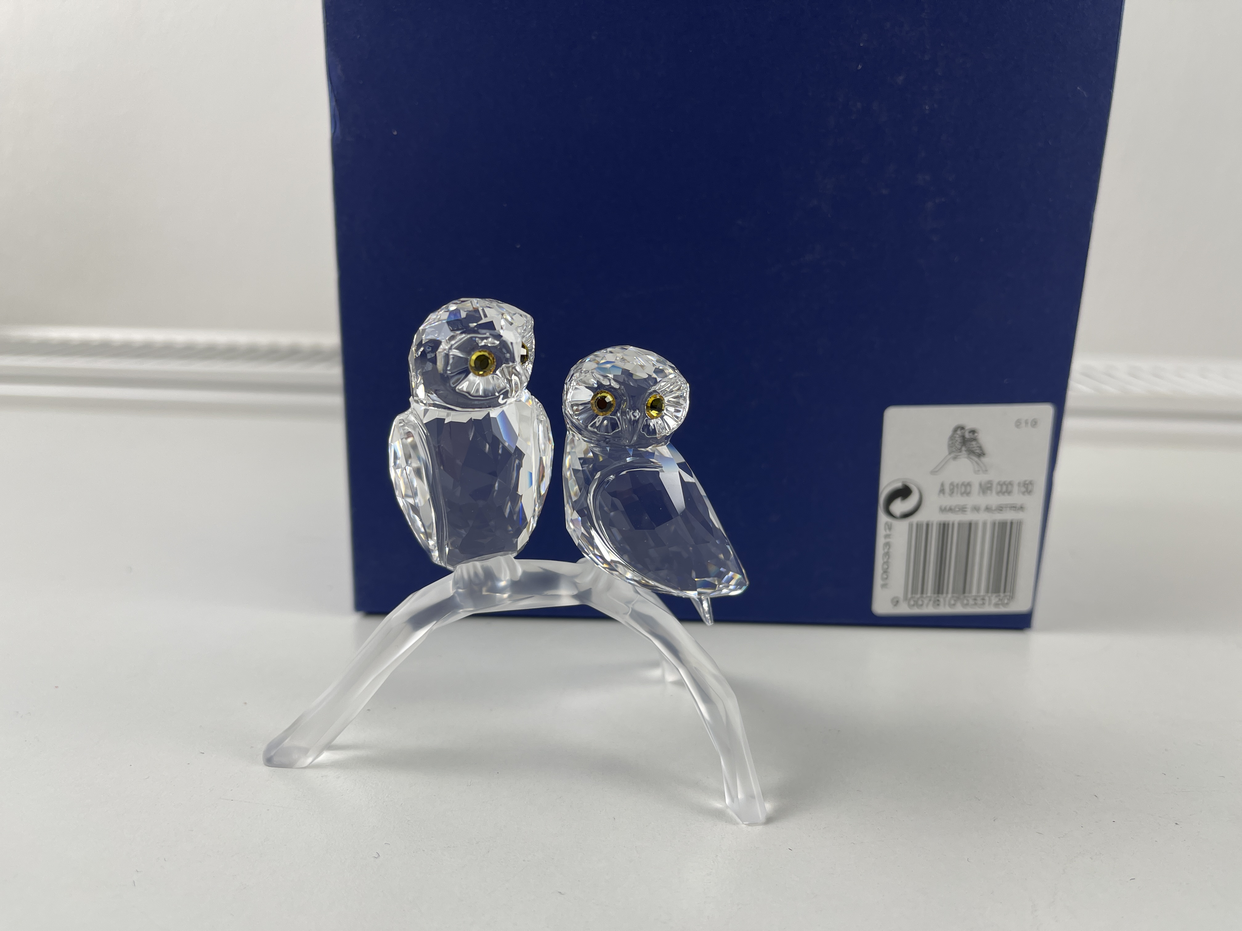 Swarovski Figur 1003312 Eulen Eulenpaar 7,7 cm. Ovp & Zertifikat. Top Zustand 