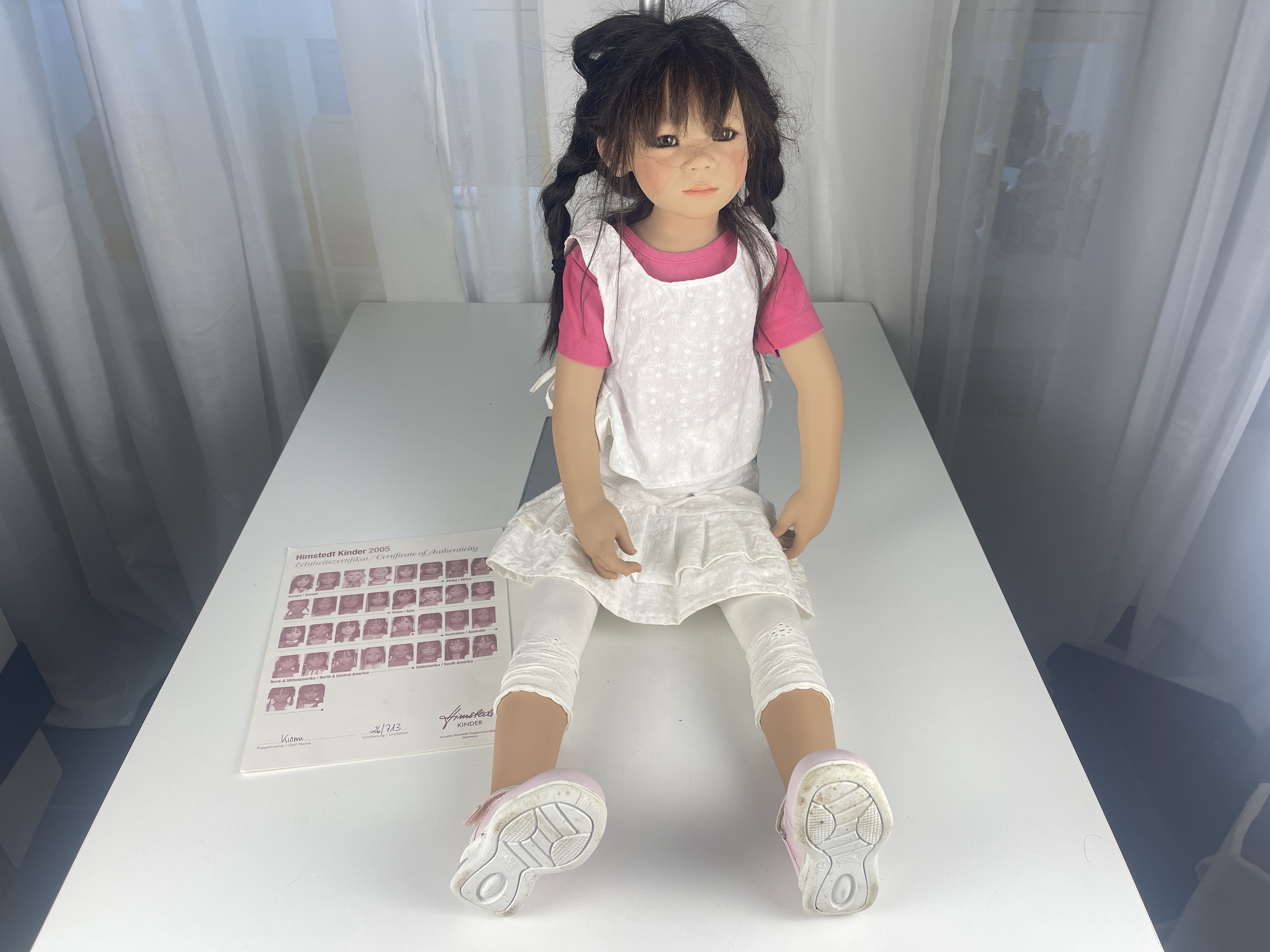 Annette Himstedt Puppe Kiomi 80 cm. Top Zustand 