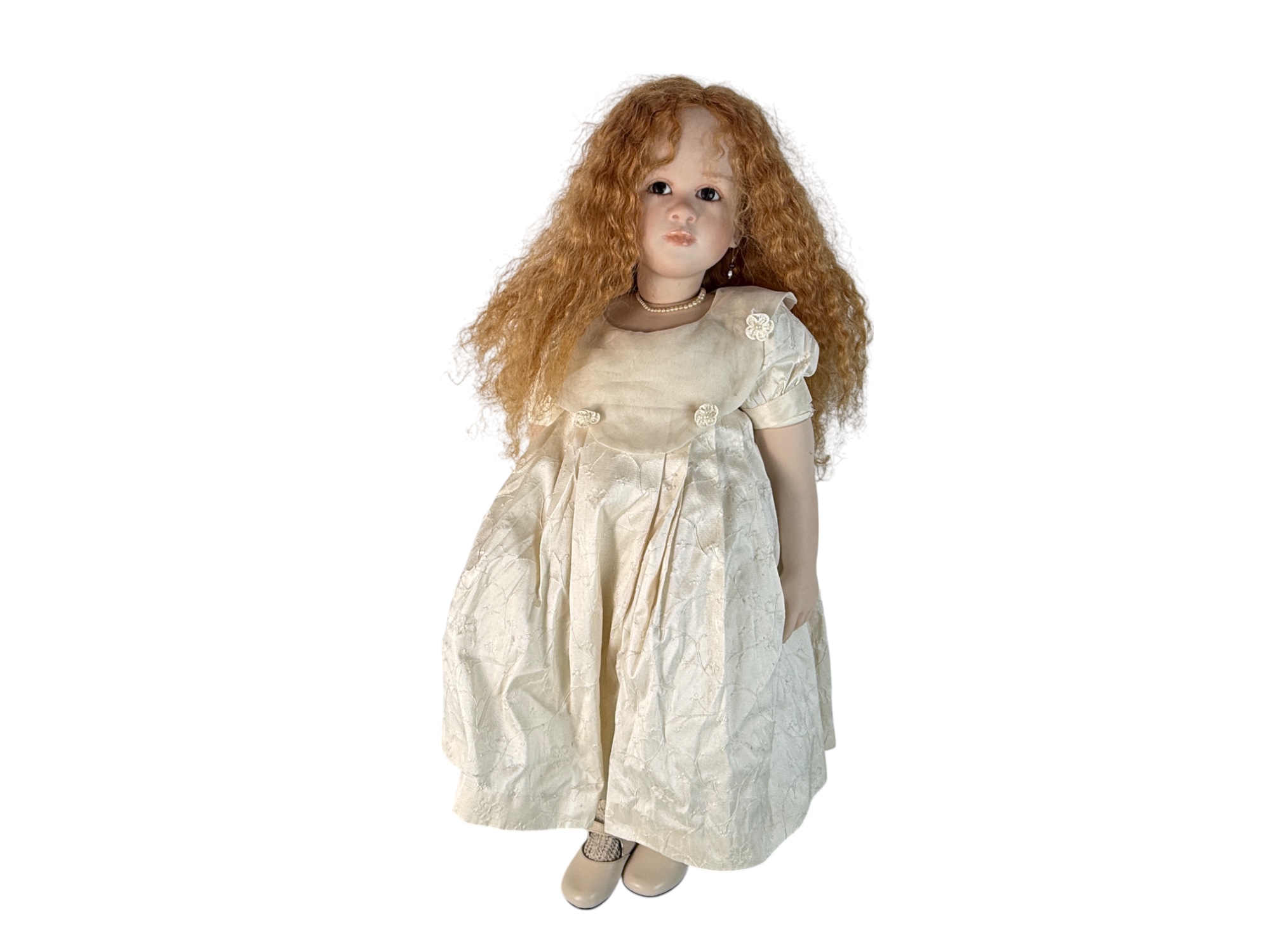 Künstlerpuppe Ruth Treffeisen Porzellan Puppe 68 cm. Top Zustand  
