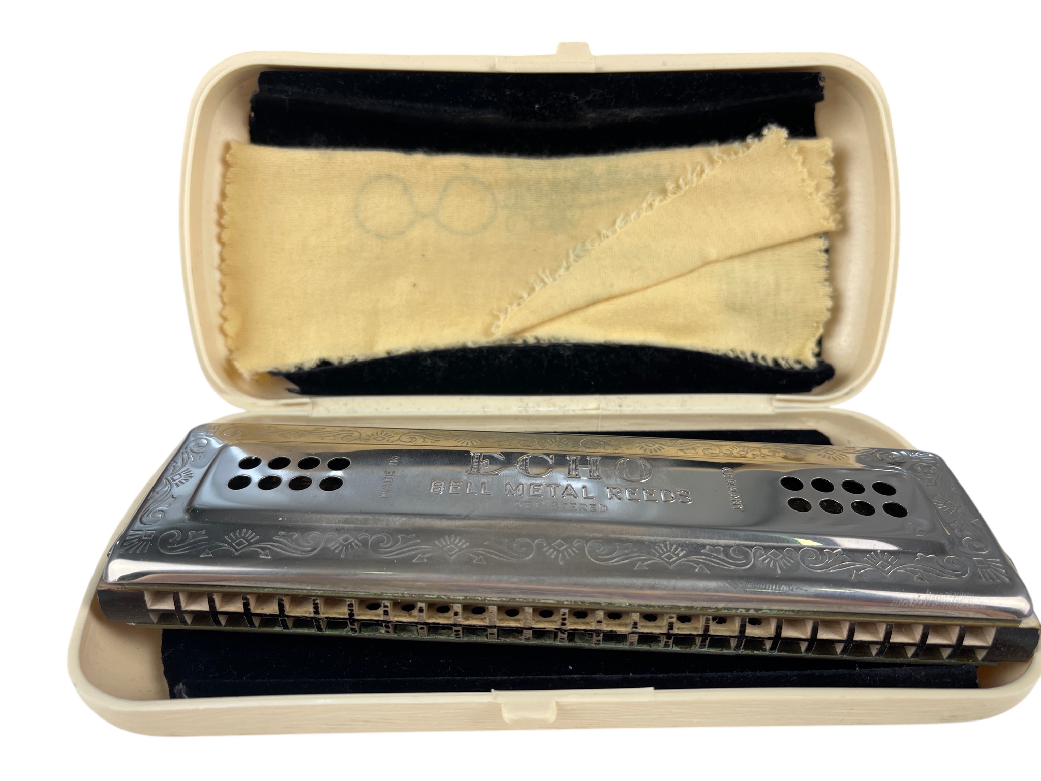 Mundharmonika mit Etui 17 cm - Zustand siehe Fotos 