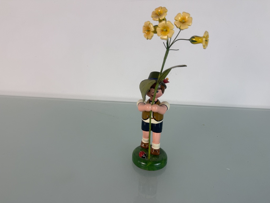 Erzgebirge Figur Hubrig Sammler Blumenkind Holzfigur 23 cm. Top Zustand  siehe Fotos 