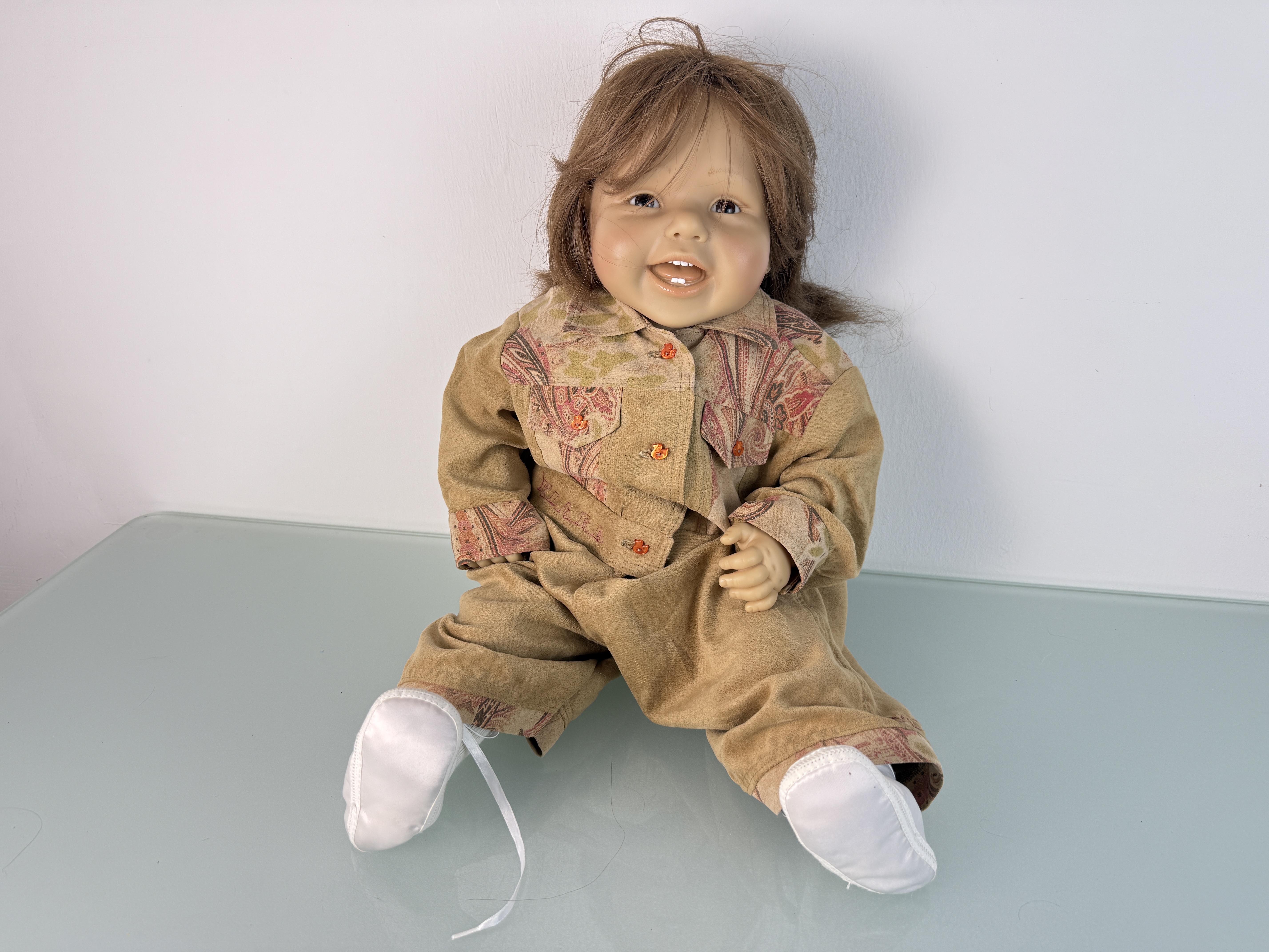 Künstlerpuppe Sammler Brigitte Leman Vinyl Puppe 62 cm. Top Zustand.   
