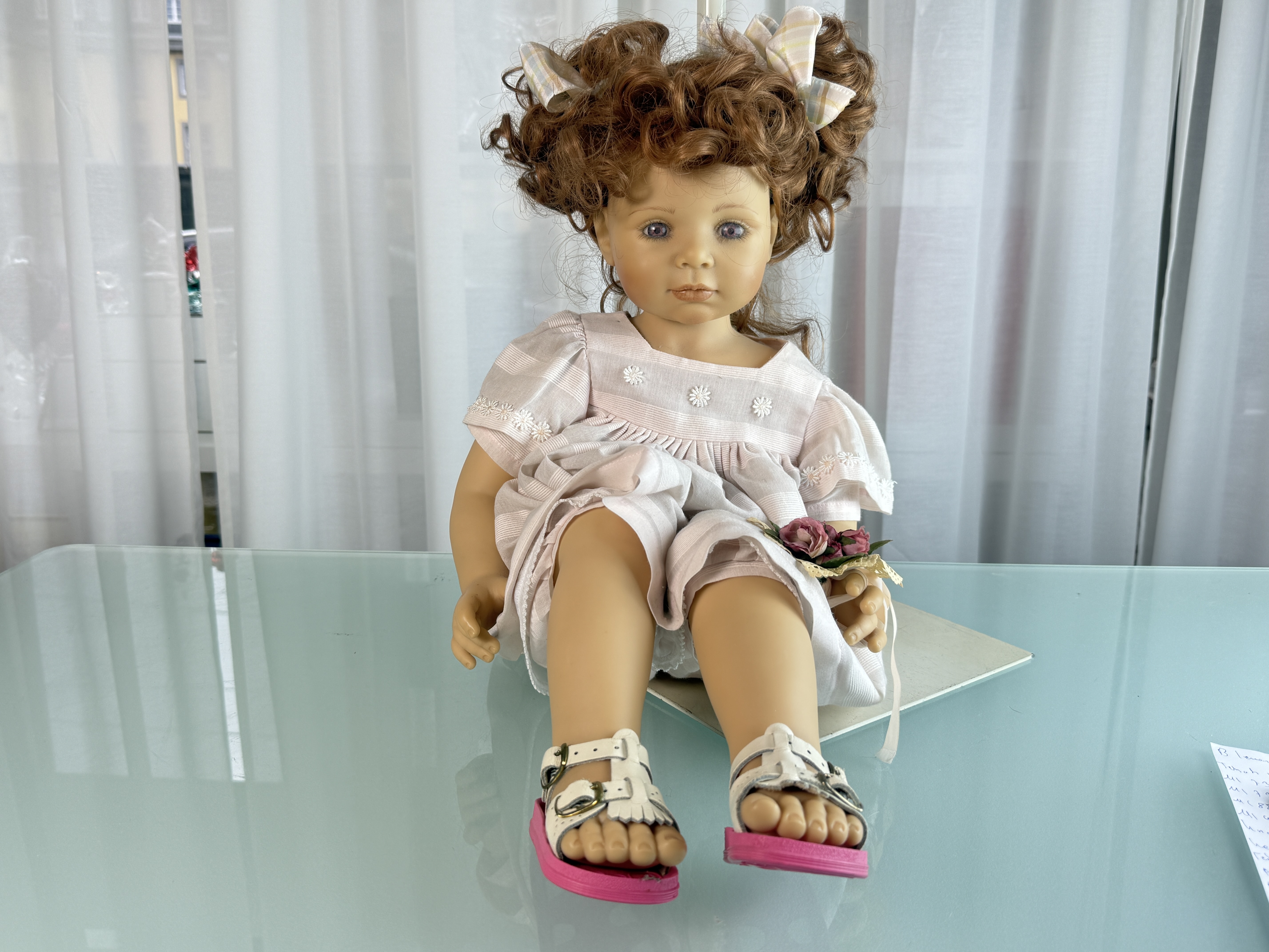 Künstlerpuppe Brigitte Leman Vinylpuppe Puppe 64 cm. Top Zustand 