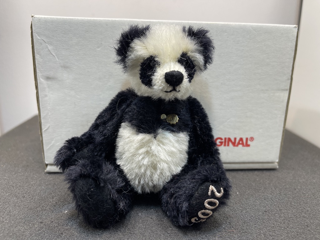 Hermann - Teddy Bär - Panda 12,5 cm. Top Zustand mit OVP   