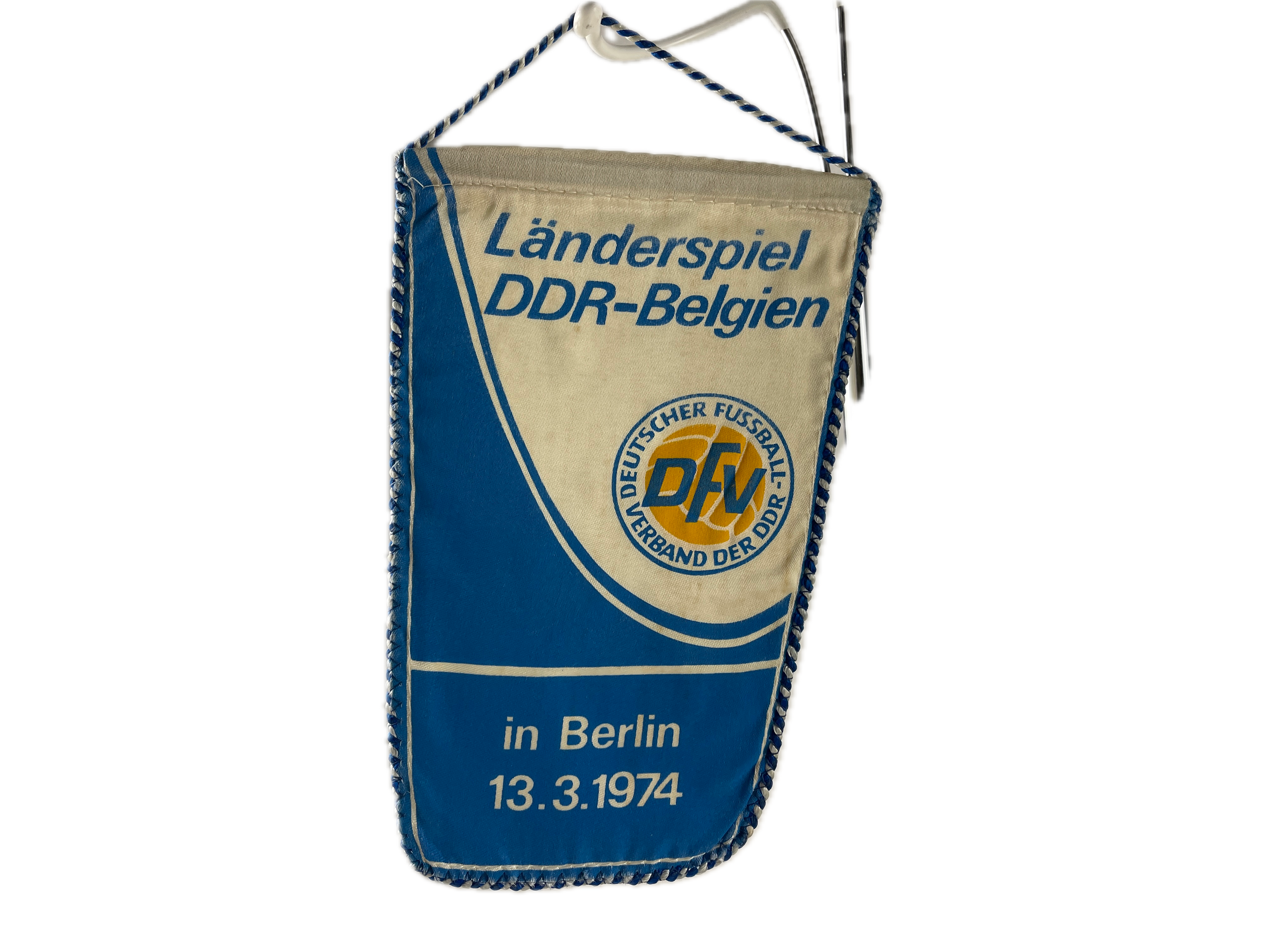 Sammler Wimpel Länderspiel DDR - Belgien 22 cm -  Zustand siehe Fotos    