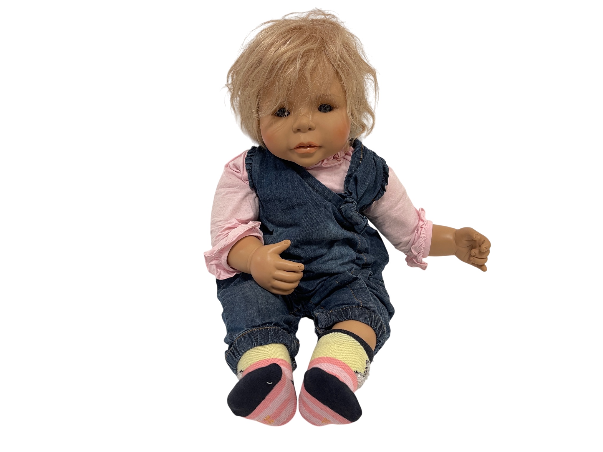 Schildkrötpuppe Evelyn Leman Vinyl Puppe 60 cm. Zustand siehe Fotos 