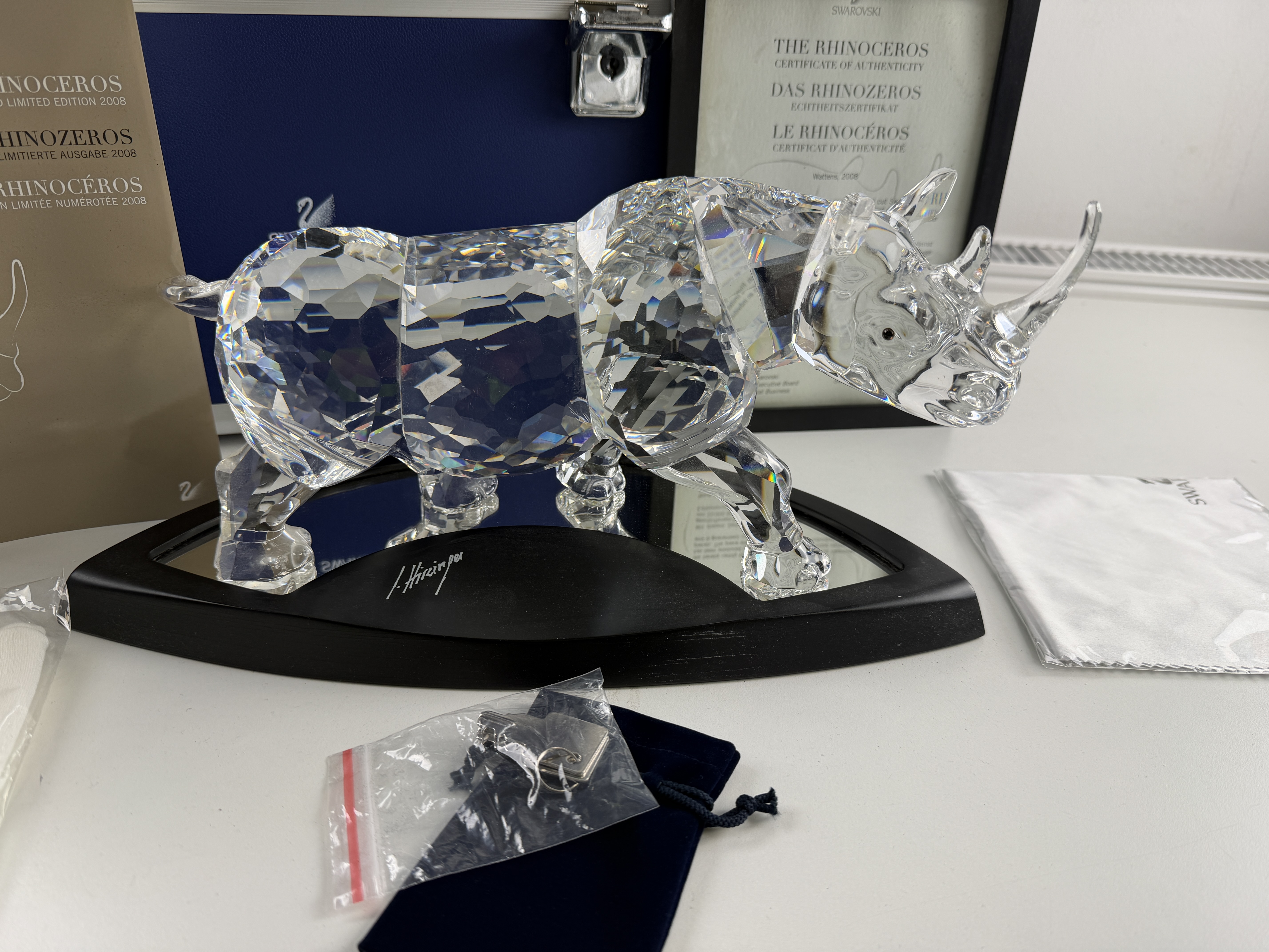  Swarovski Figur 945461 Nashorn 2008 Rhinozeros 32 cm Ovp & Zertifikat Top Zustand.     