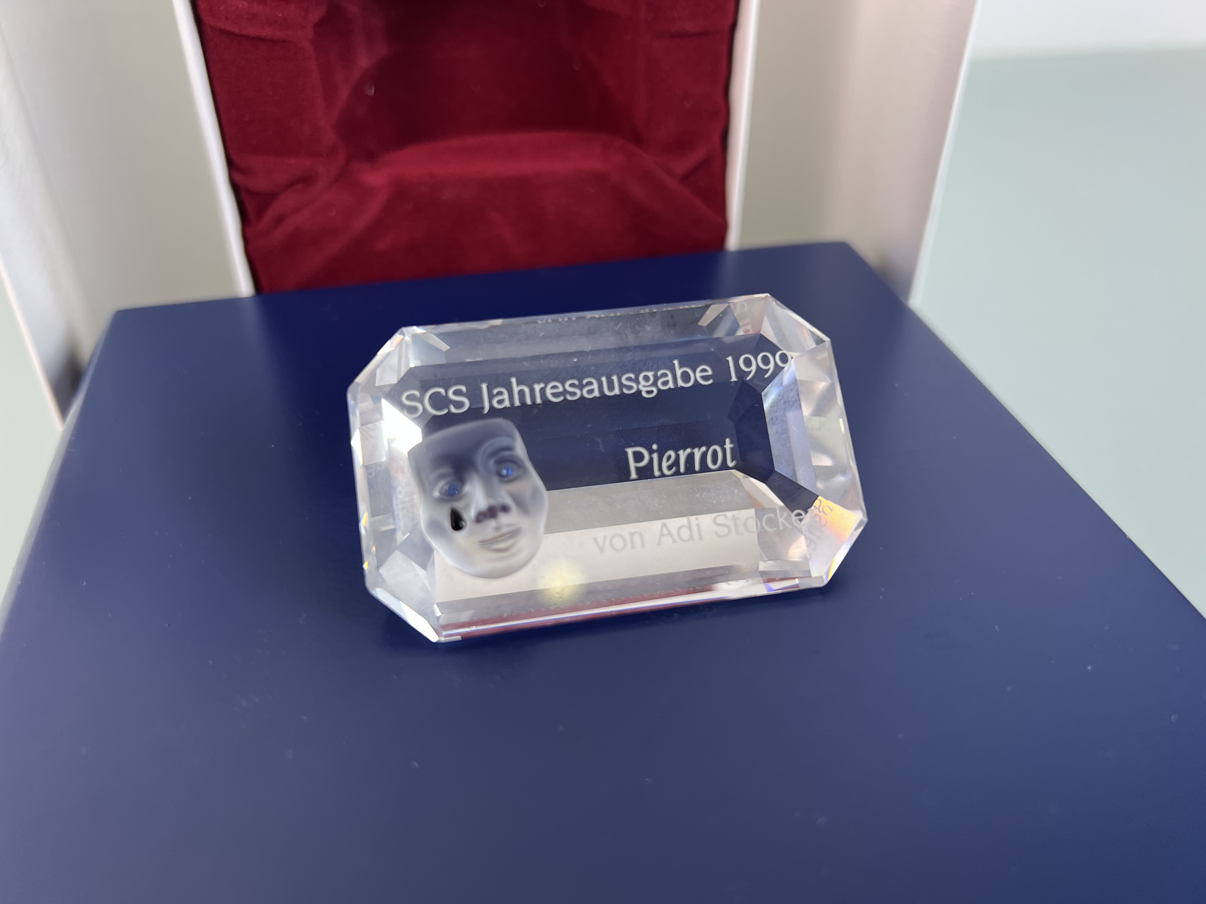  Swarovski Figur Kristall Namensschild Pierrot + OVP. Top Zustand. 