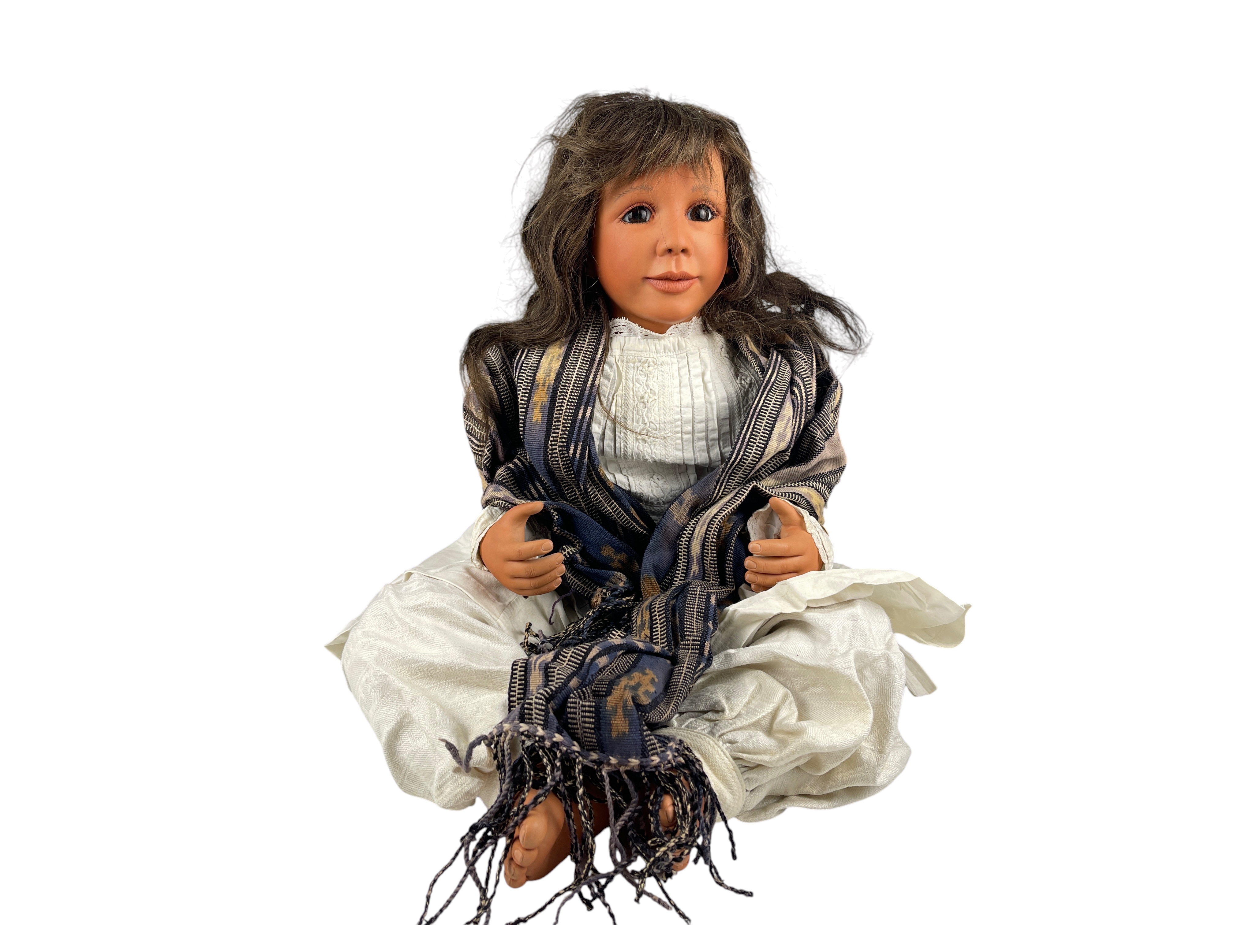 Künstlerpuppe Porzellan Puppe 58 cm. Top Zustand.