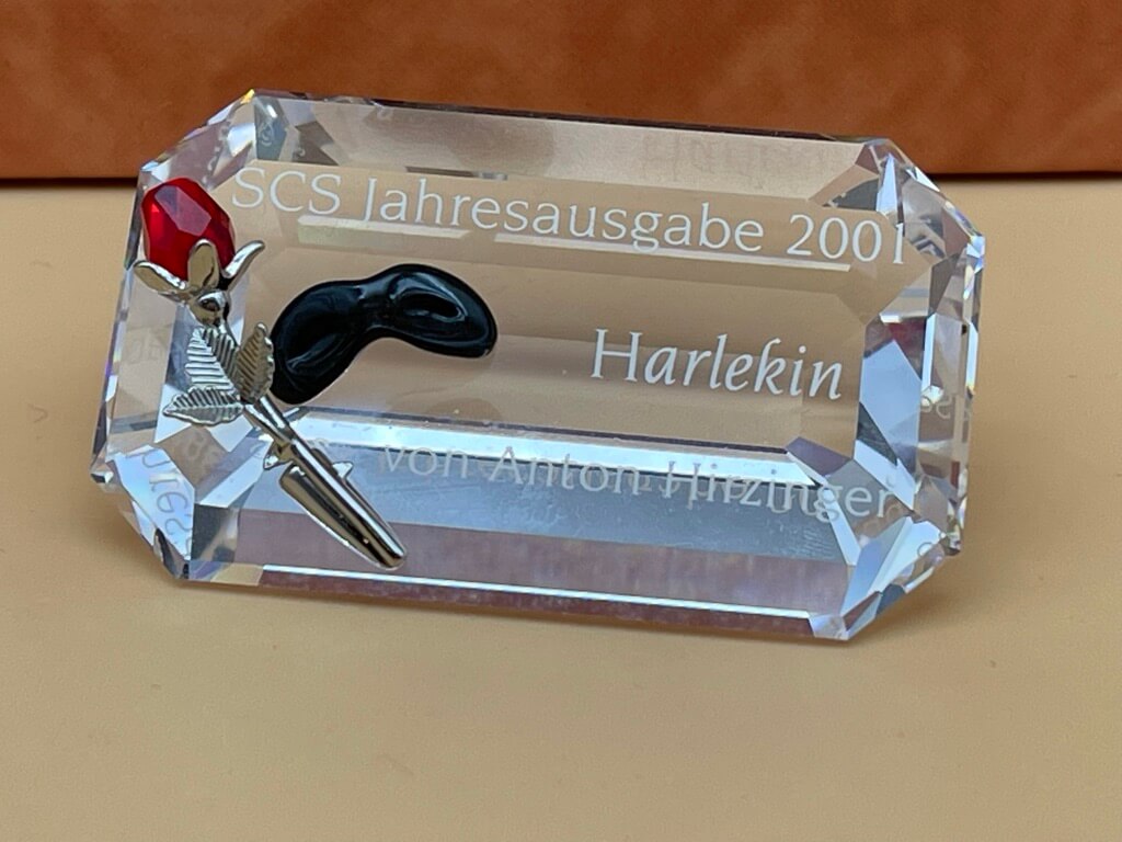  Swarovski Figur Kristall Namensschild Harlekin. Top Zustand.