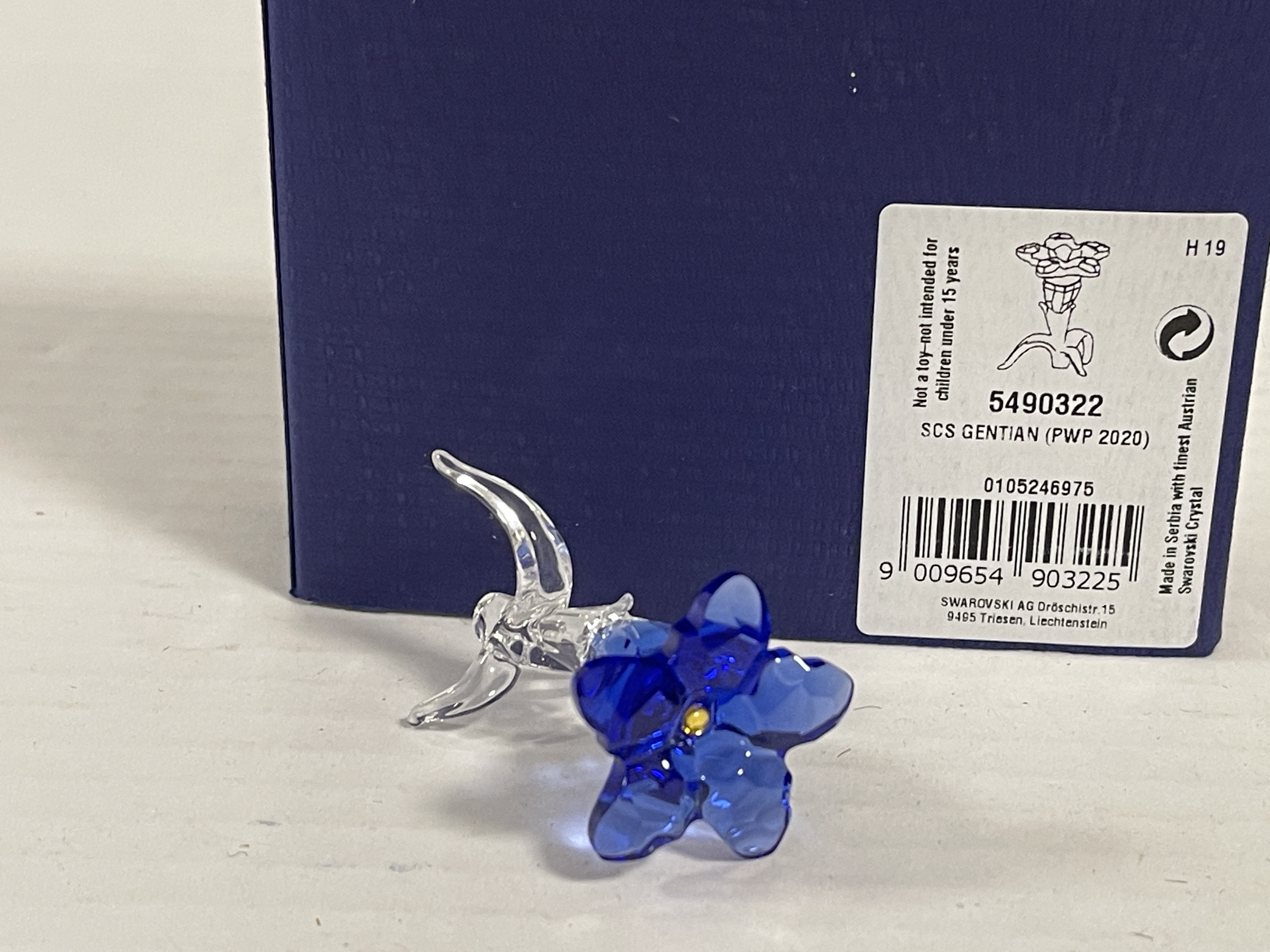 Swarovski Figur 5490322 Enzian Blume 4,8 cm. + OVP & Zertifikat - Top Zustand