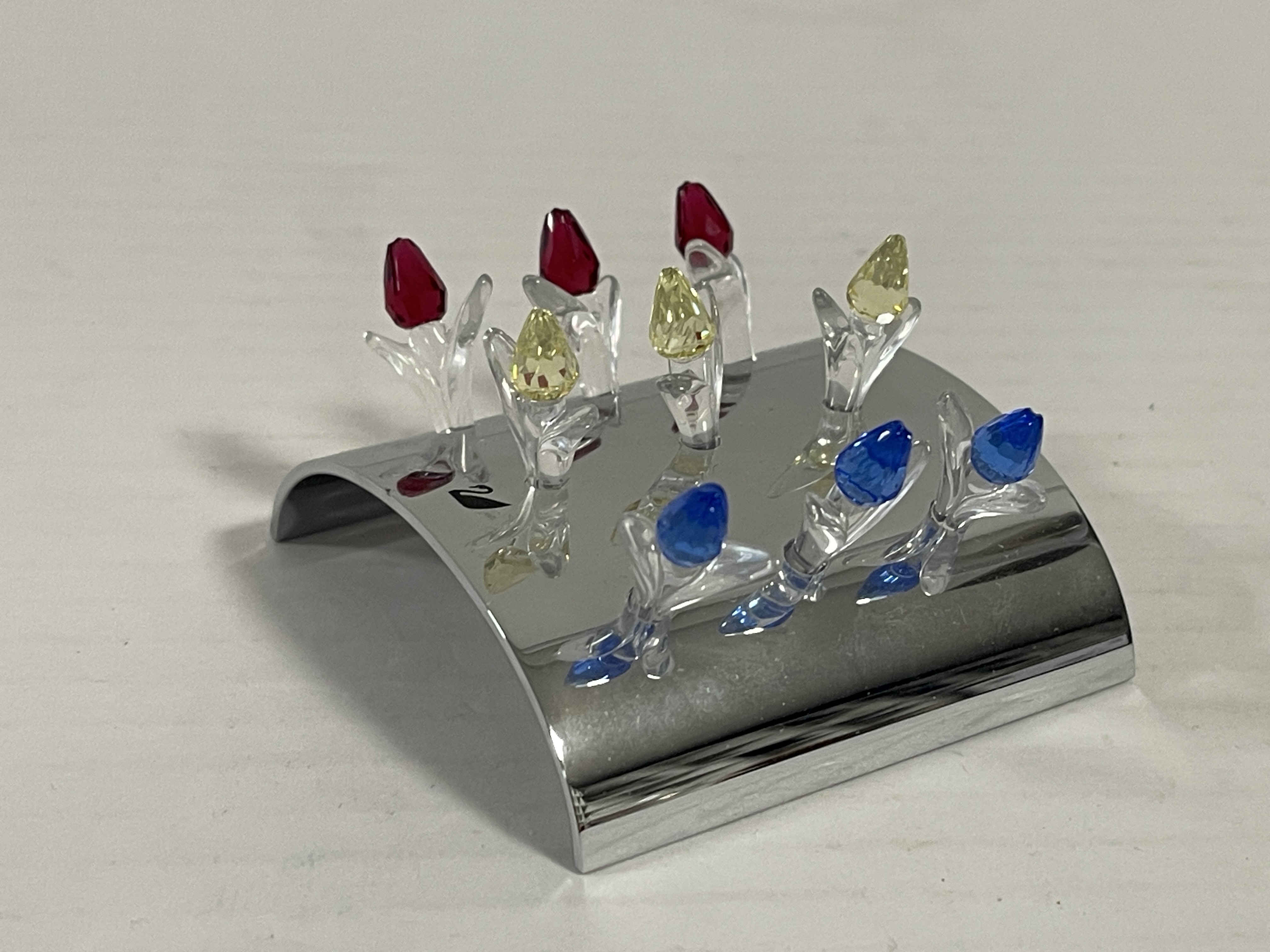 Swarovski Figur 9 Tulpen im Ständer 6 cm. Top Zustand