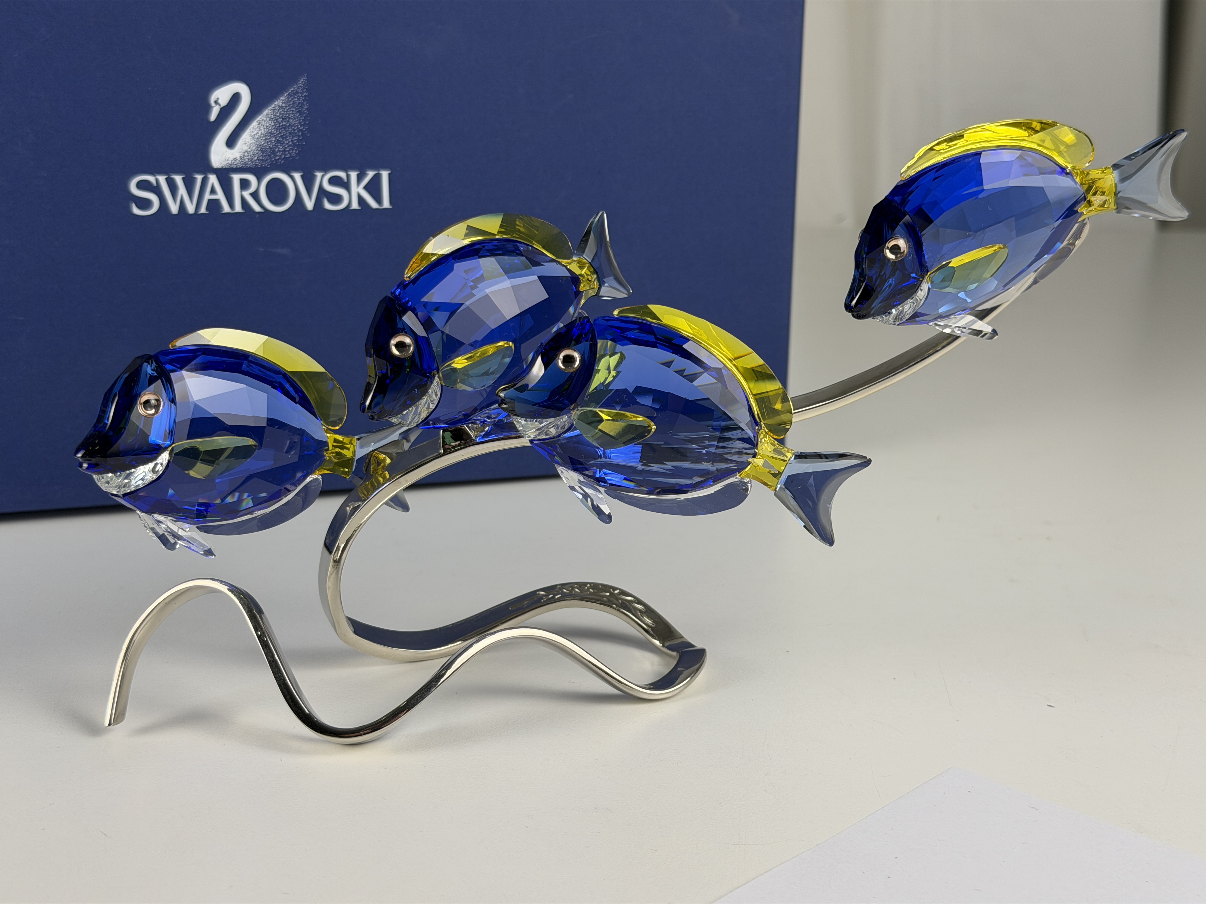 Swarovski Figur 1034023 Paradise Fische 15 x 27 cm. Kiste Zertifikat Top Zustand