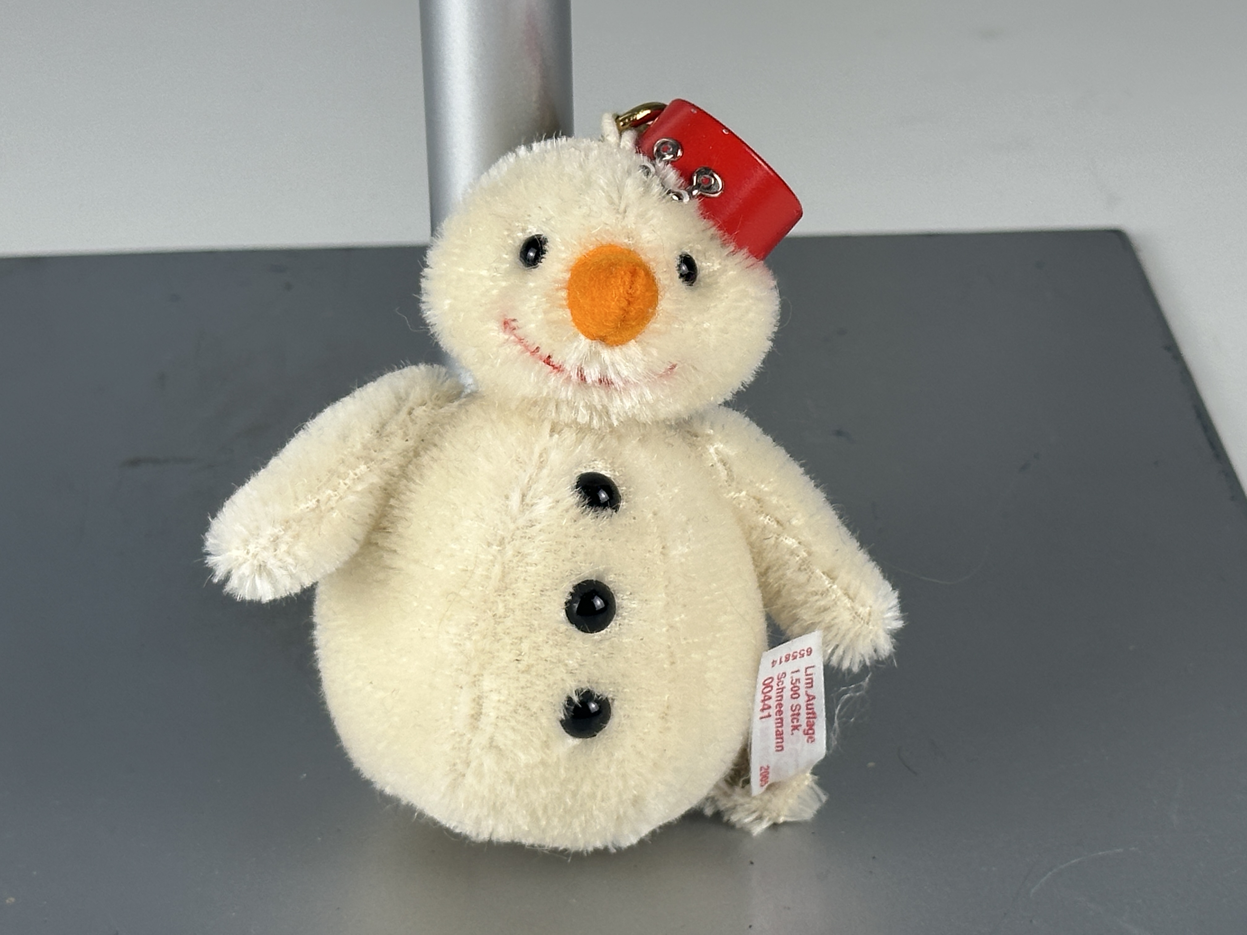 Steiff Tier 655814 Schlüsselanhänger Schneemann 9 cm - Top Zustand