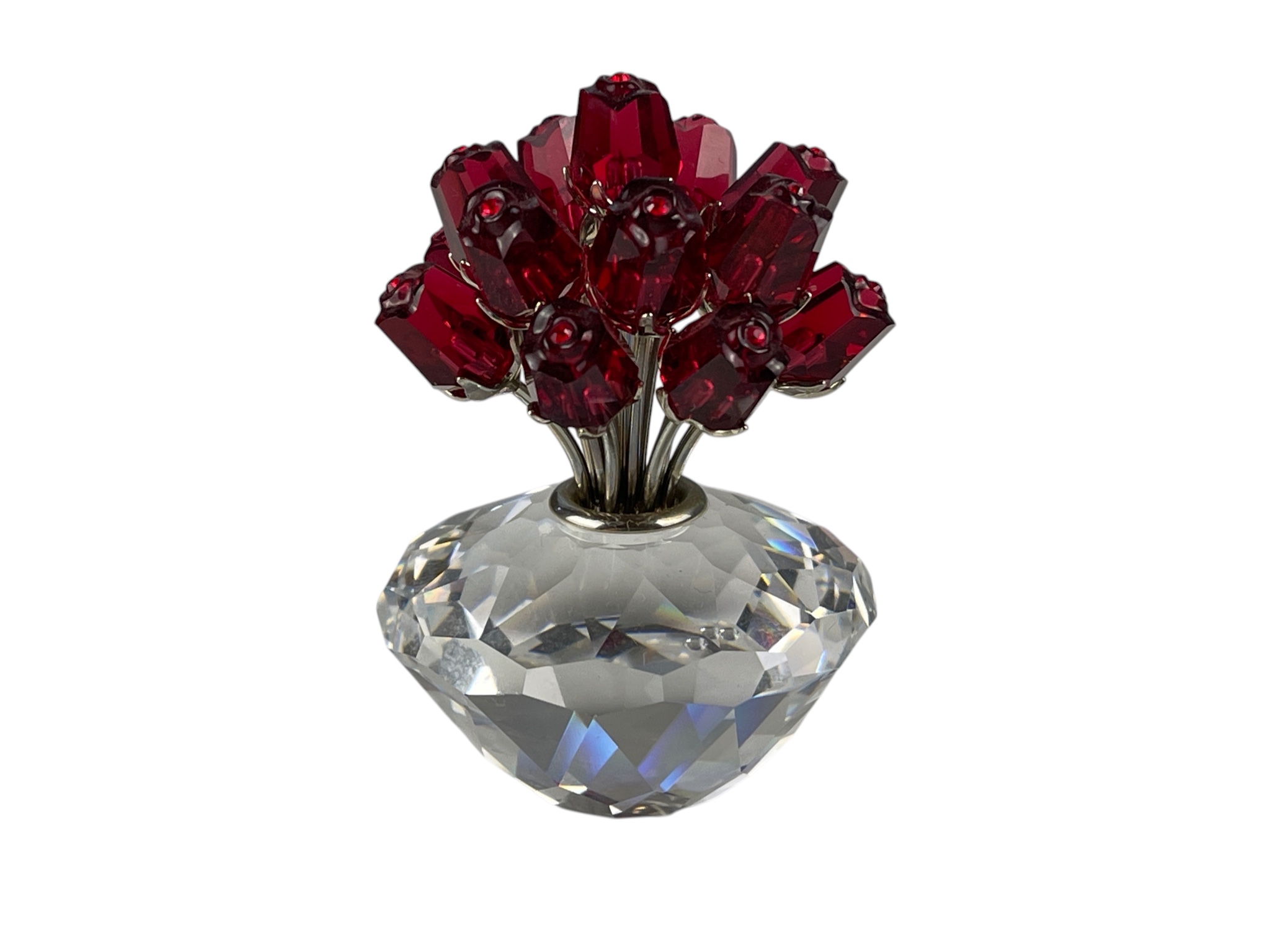 Swarovski Figur 283394 Rote Rosen Vase 7,3 cm Top Zustand   