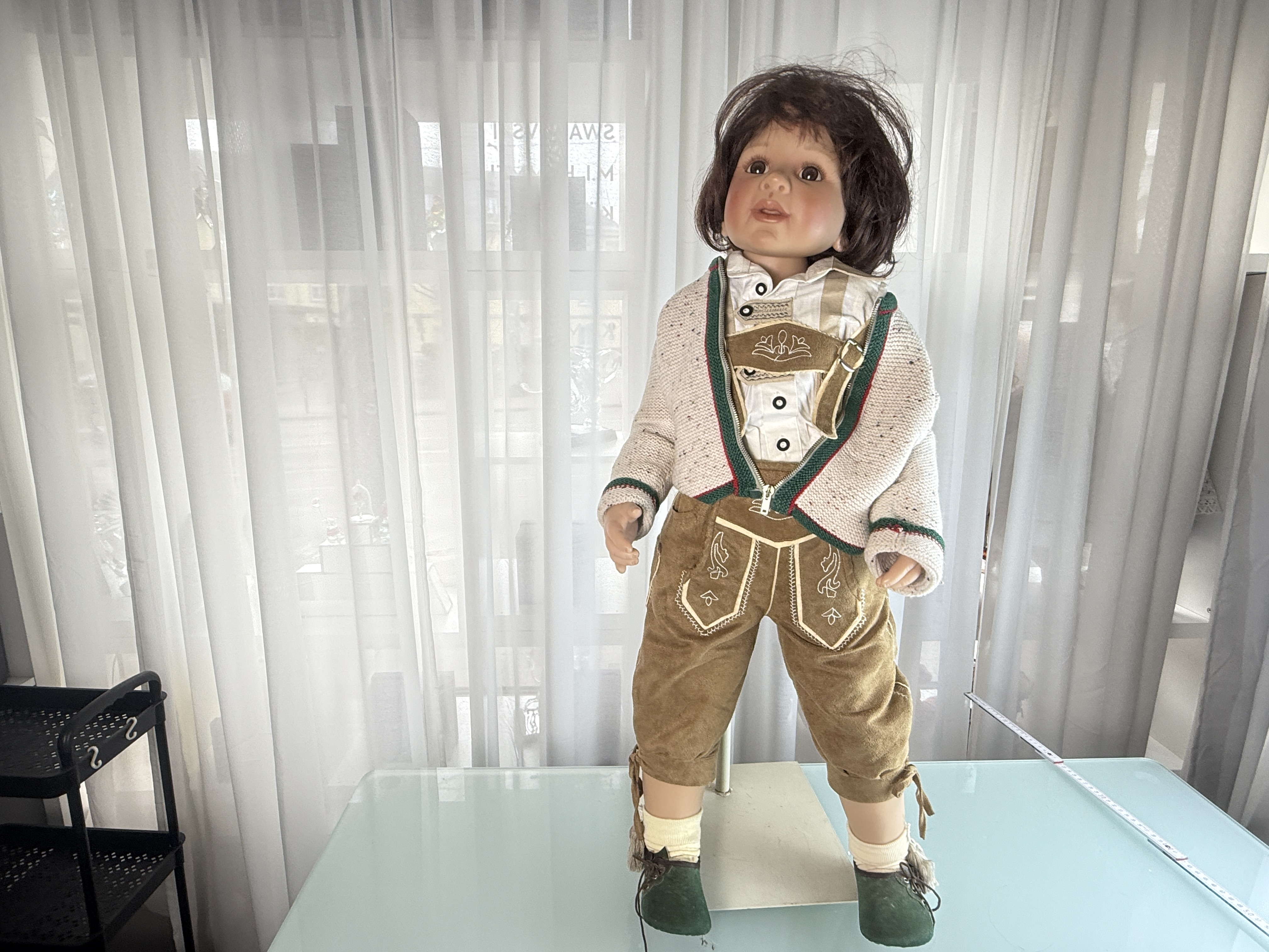 Künstlerpuppe Monika Peter Leicht Vinyl Puppe 87 cm. Guter Zustand siehe Fotos 